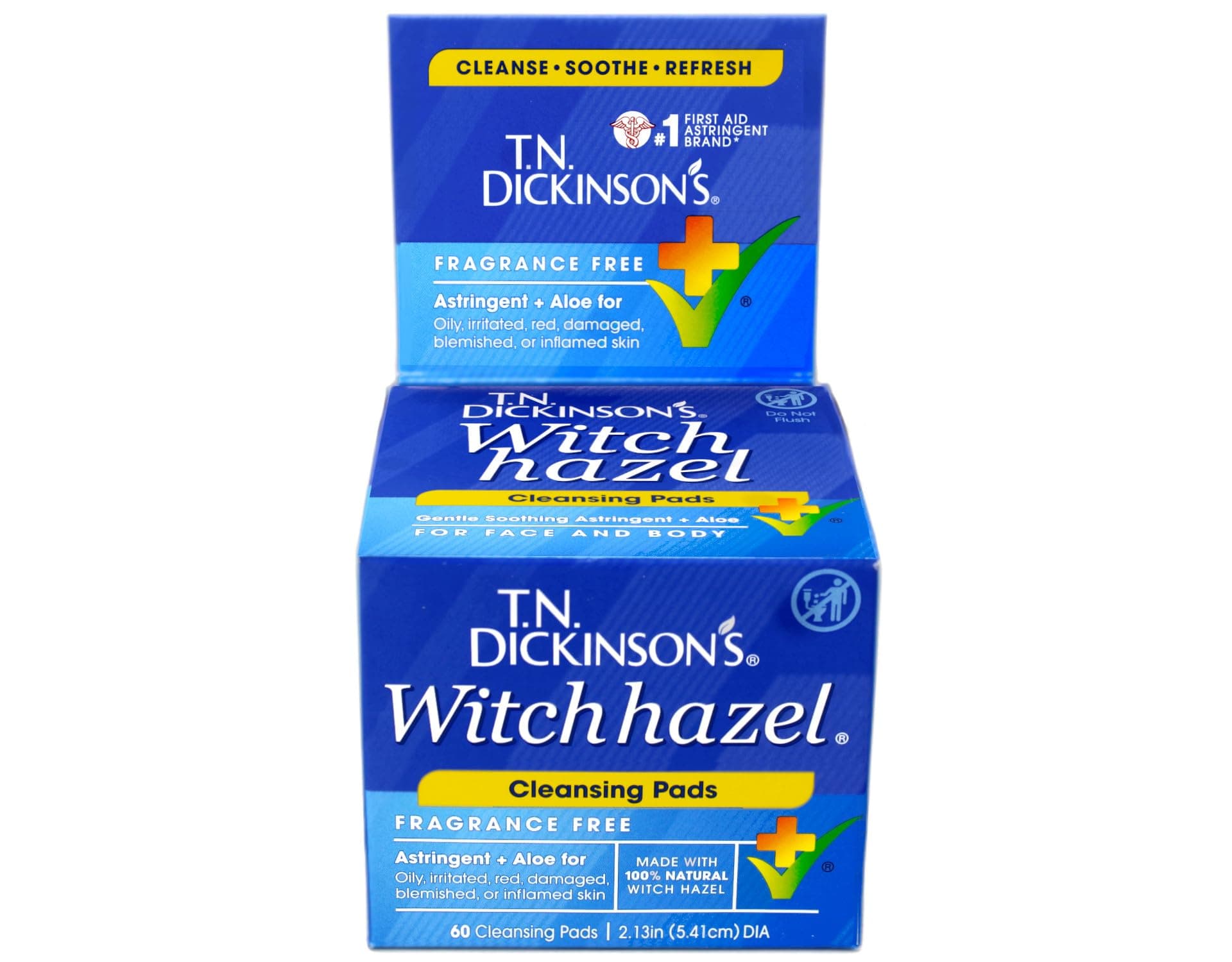 T.N. Dickinsons Hazelets Witch Hazel Pads - 60 Ea