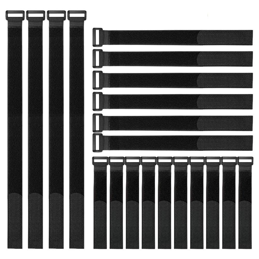 Reusable Fastening Cable Straps and Cable Ties Set 20 Pack(8"-12"-18"), Adjustable Multi-Purpose Hook and Loop Cord Ties to Keep Cords Organized and Tidy