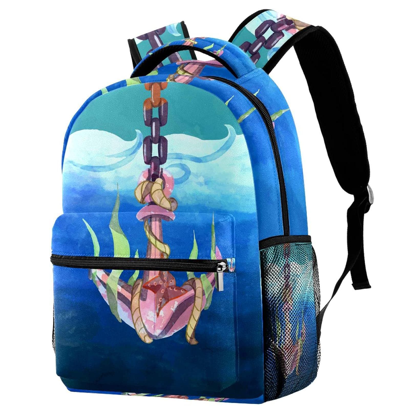 Pirate Cat Anchor Pattern Backapck, Stylish Laptop Backapck Computer Bag, Laptop Bag Casual Daypack Fit 14 inch Laptop Notebook