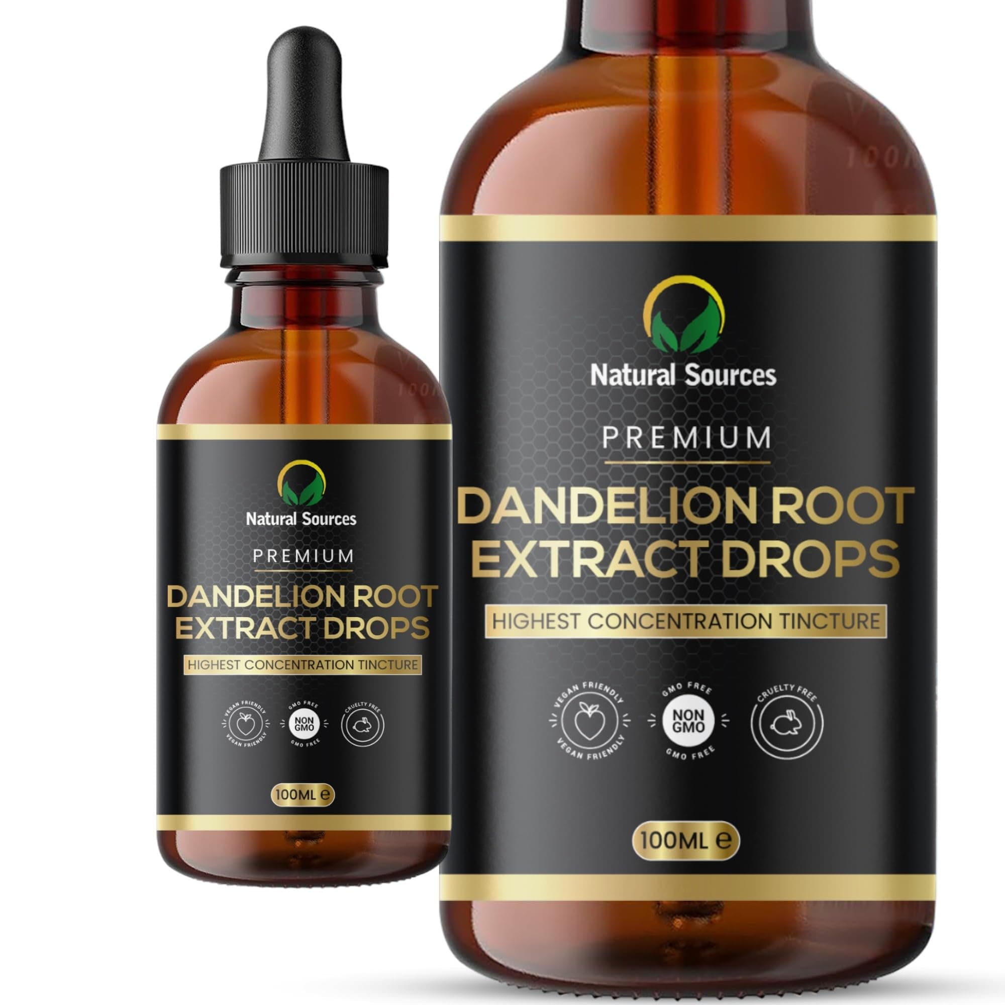 – Natural Sources Dandelion Root Extract Drops 100ml – High Strength Dandelion Root Tincture (Taraxacum Officinale) – Traditional Herbal Alcohol Extract – Grown & Produced in the UK