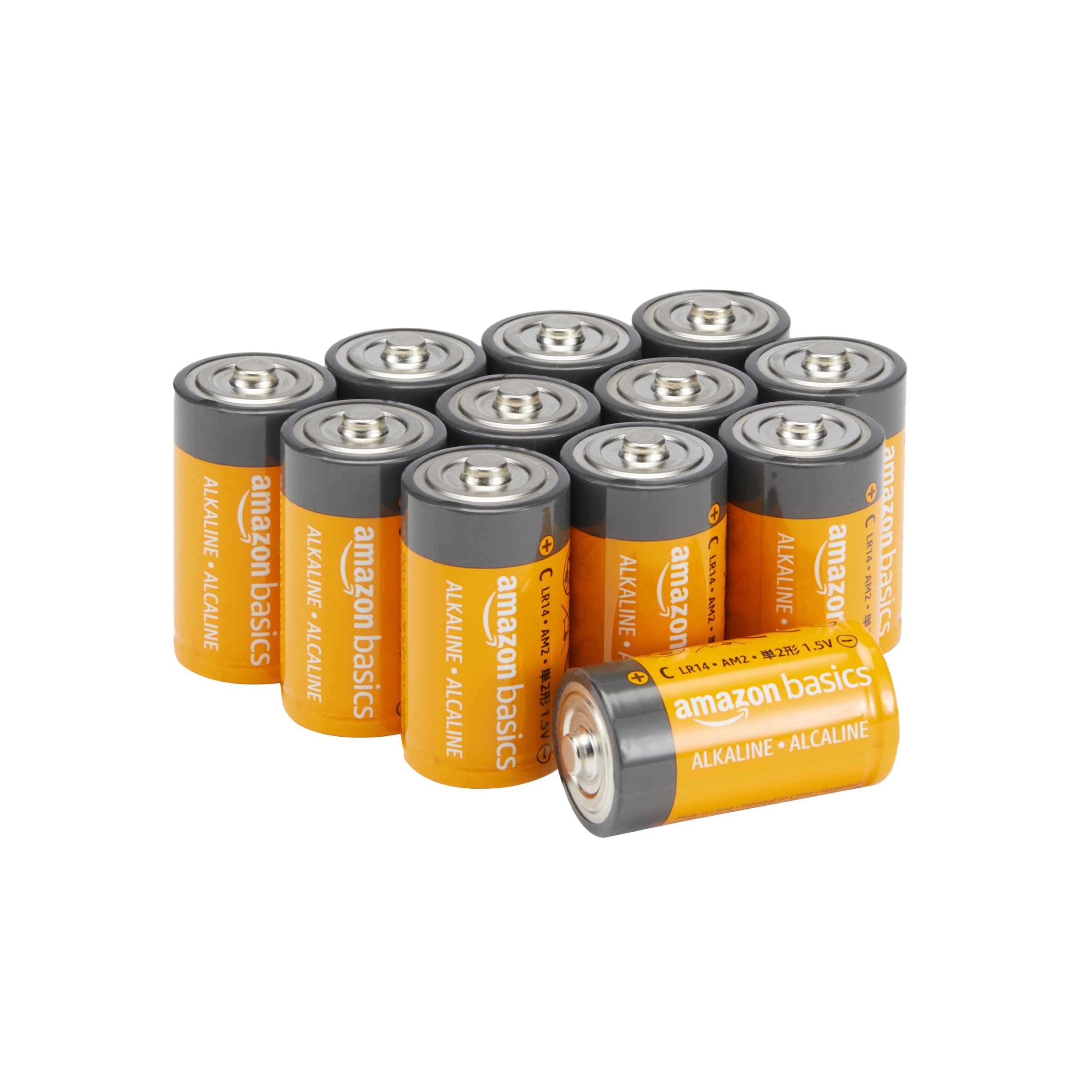 Amazon Basics 12-Pack C Cell All-Purpose Alkaline Batteries, 1.5 Volt, 5-Year Shelf Life