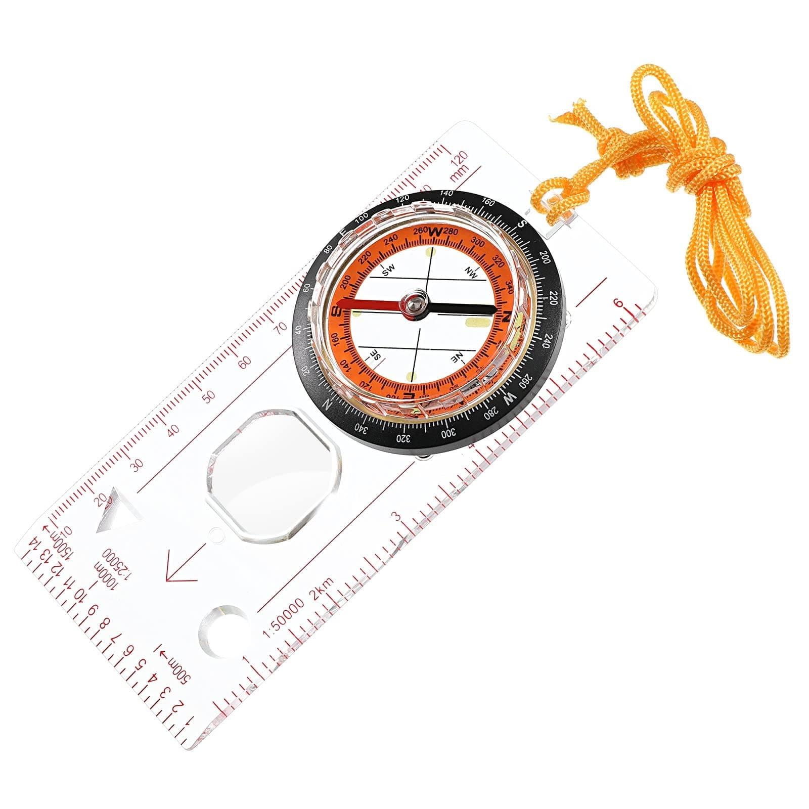 Ranger Compass, Portable Boy Scout Compass, Hiking Navigation Compass, Suitable for Expedition Map Reading, Navigation, Orienteering and Survival