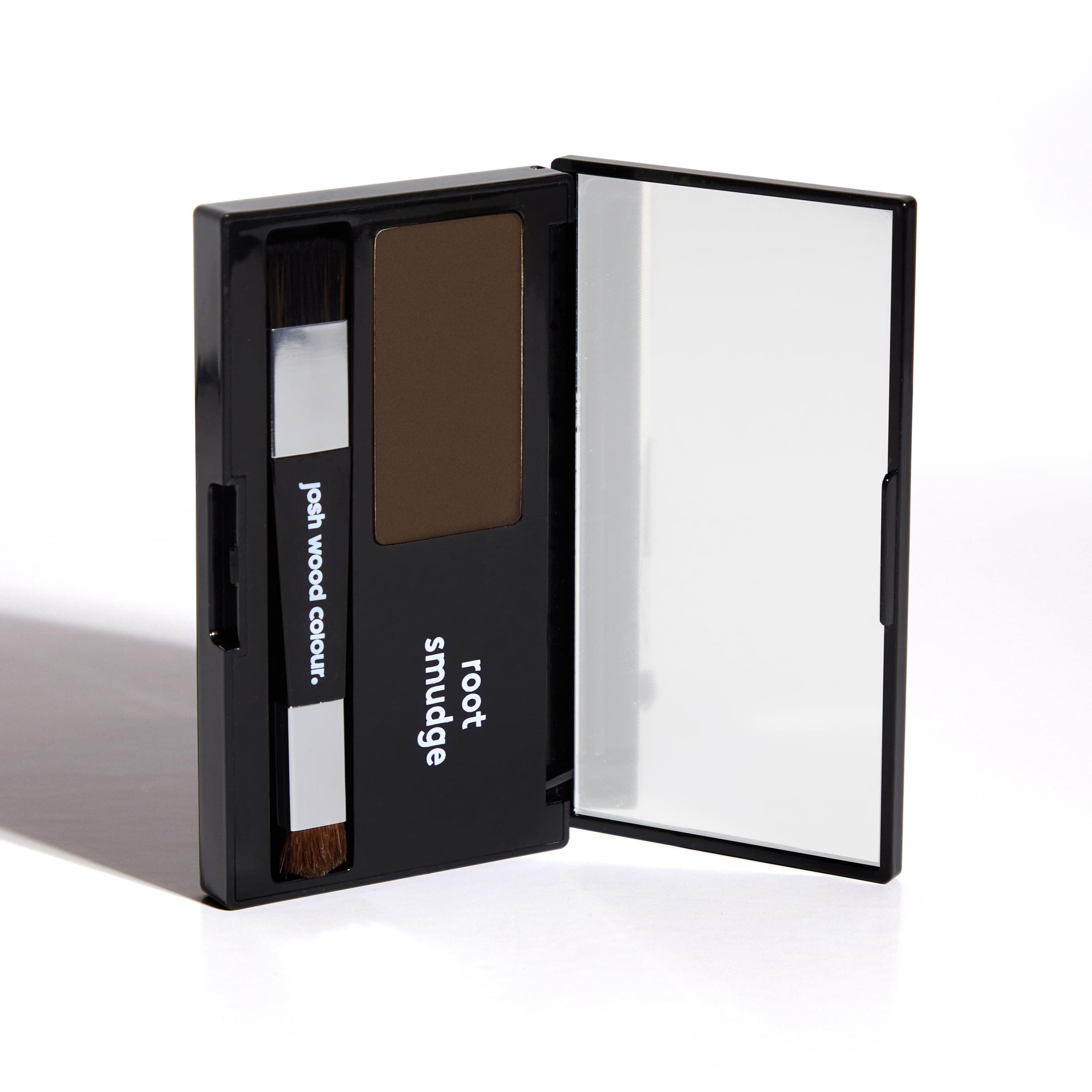 (Brown) Root Smudge with Two-Ended Brush and Mirrored Compact -Weightless Satin Powder with Non-Greasy Formula,Non-Dye Alternative for Temporary Grey Hair Coverage, Apply to Dry Hair