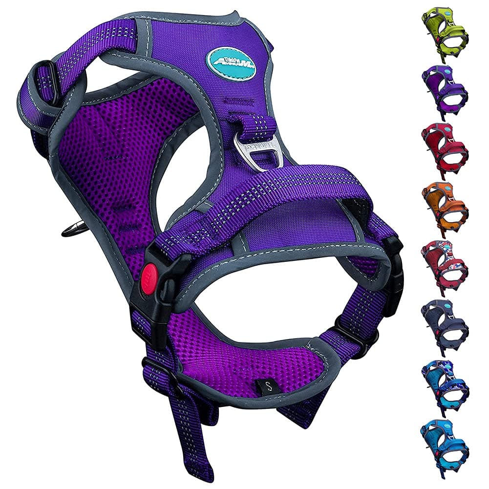 ThinkPet No Pull Harness Breathable Sport Harness with Handle-Dog Harnesses Reflective Adjustable for Medium Large Dogs,Back/Front Clip for Easy Control
