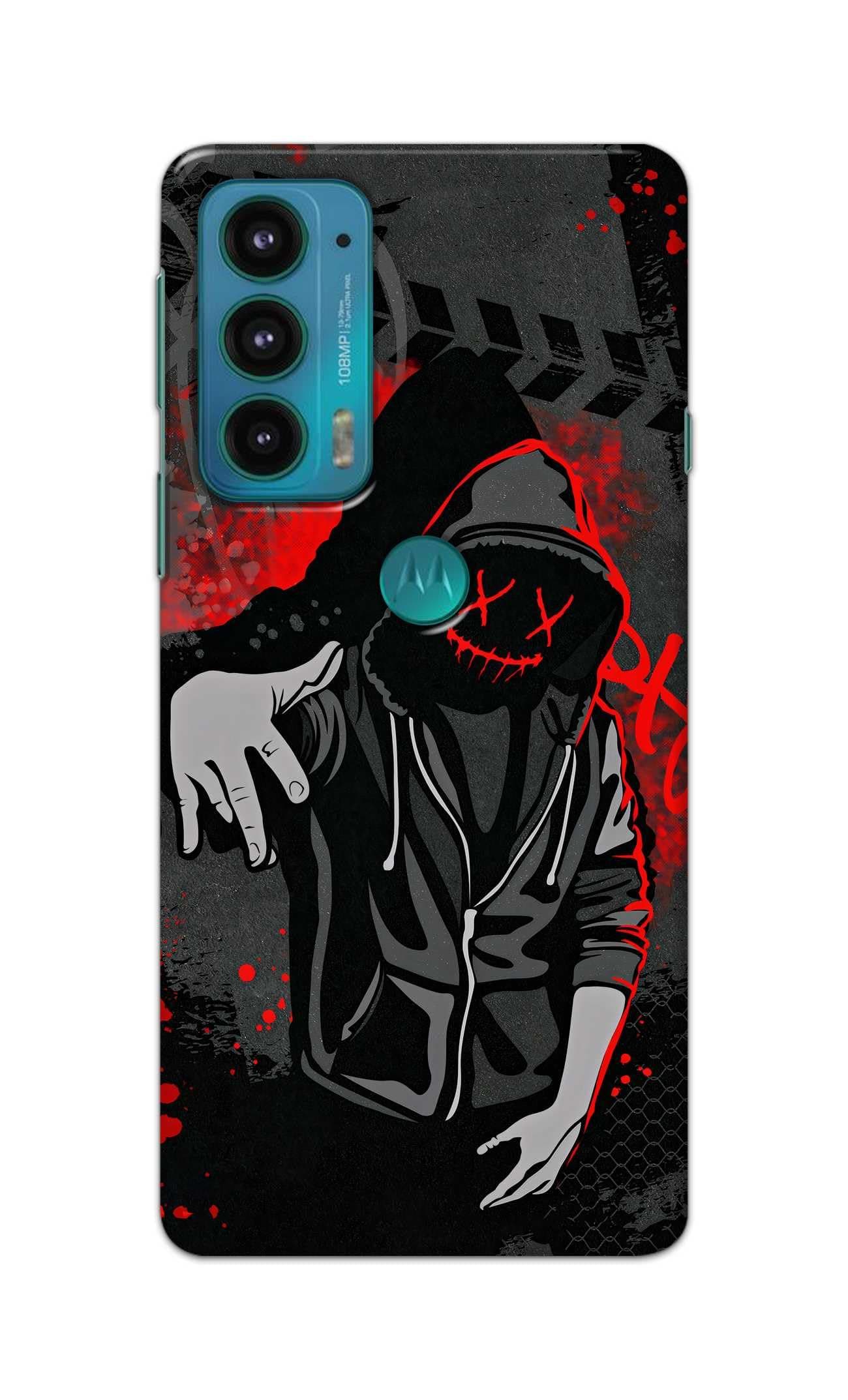 PRINTFIDAA® Printed Hard Back Cover for Motorola Edge 20 Back Cover (Hoodie Rapper) -100724(AD)