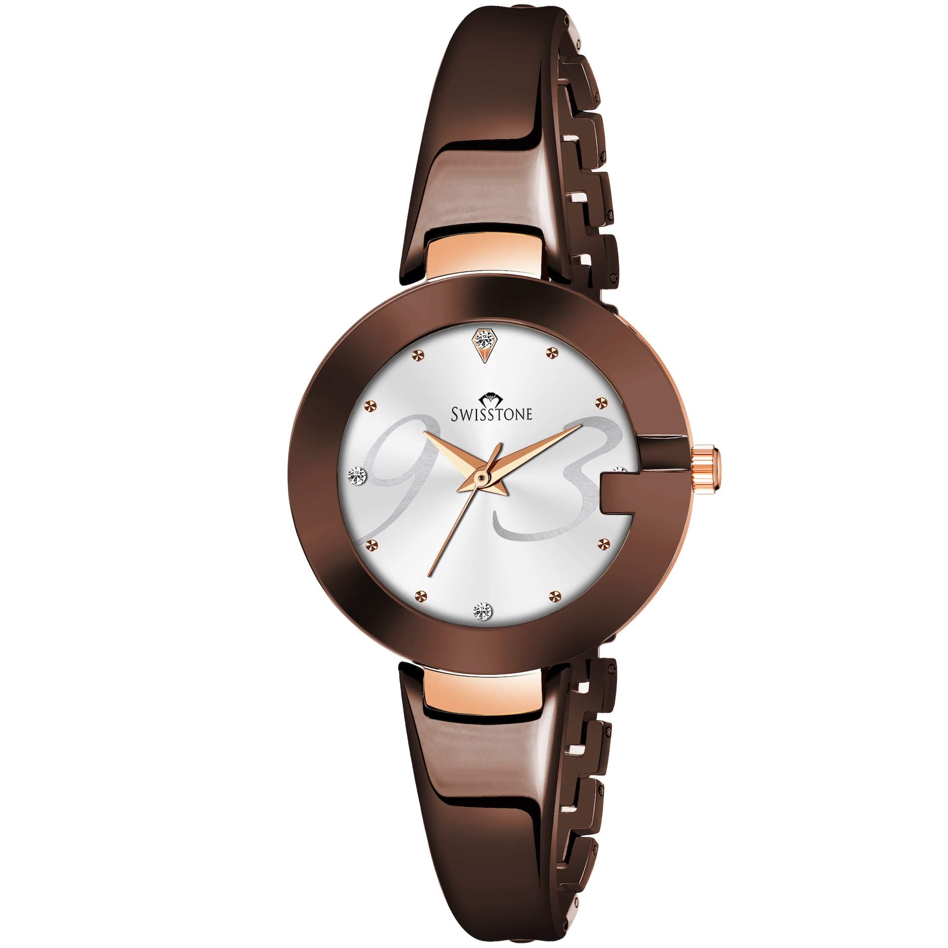 Analog Women's Watch (Silver Dial Brown Colored Strap)
