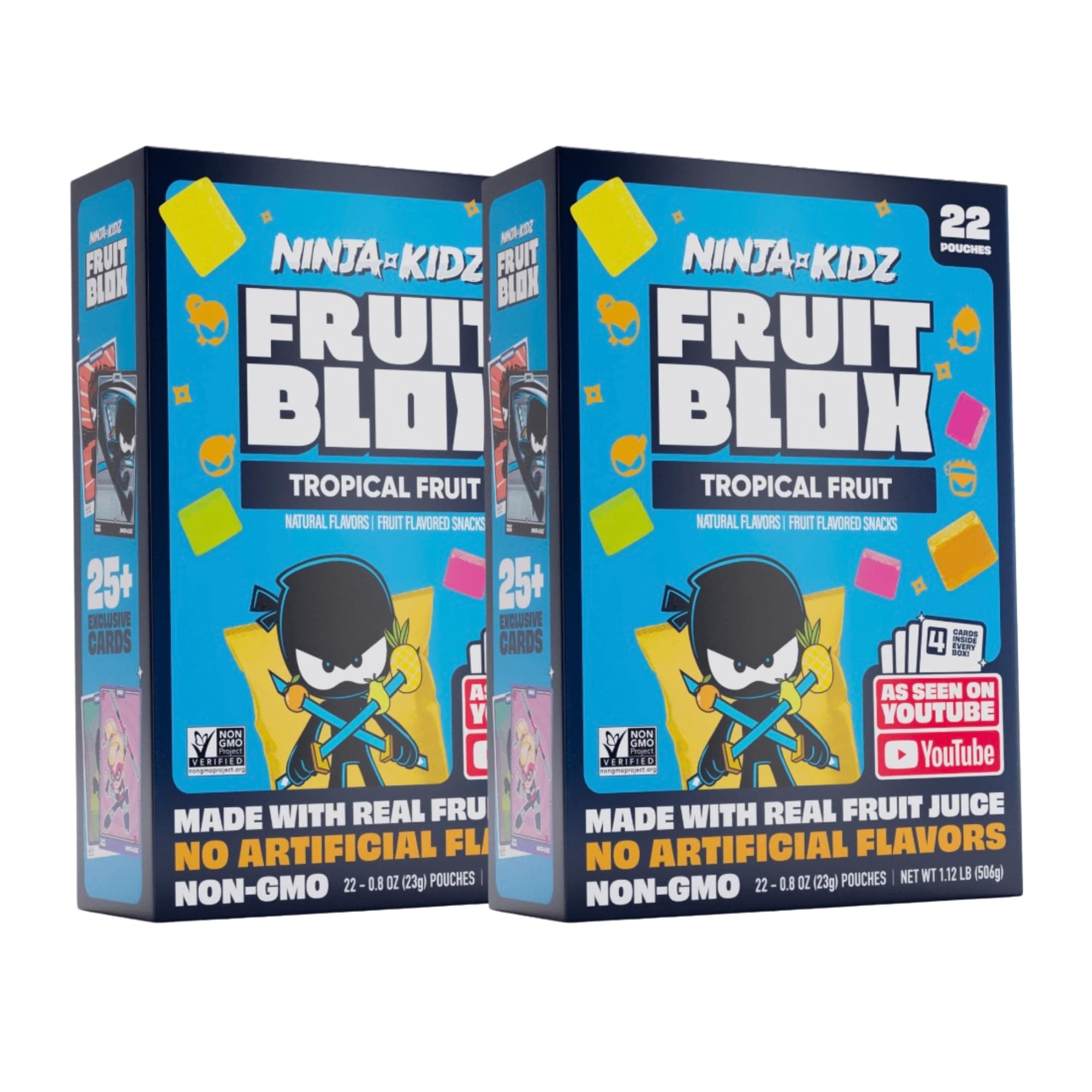 Generic Fruits Blox Mixed Fruit Snacks, 2 Boxes, 22 Count Each Box | Aphmauu | Ninja Kidx | Unspeakable (Ninja Kidx Tropical Fruit)