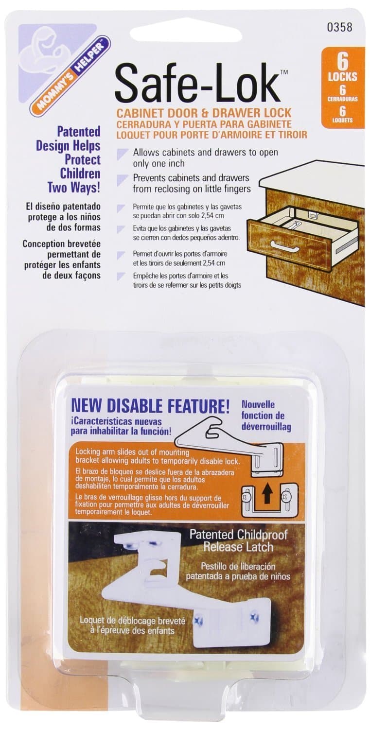 Safe-Lok Cabinet Door and Drawer Lock with Disable Feature - 12 Count