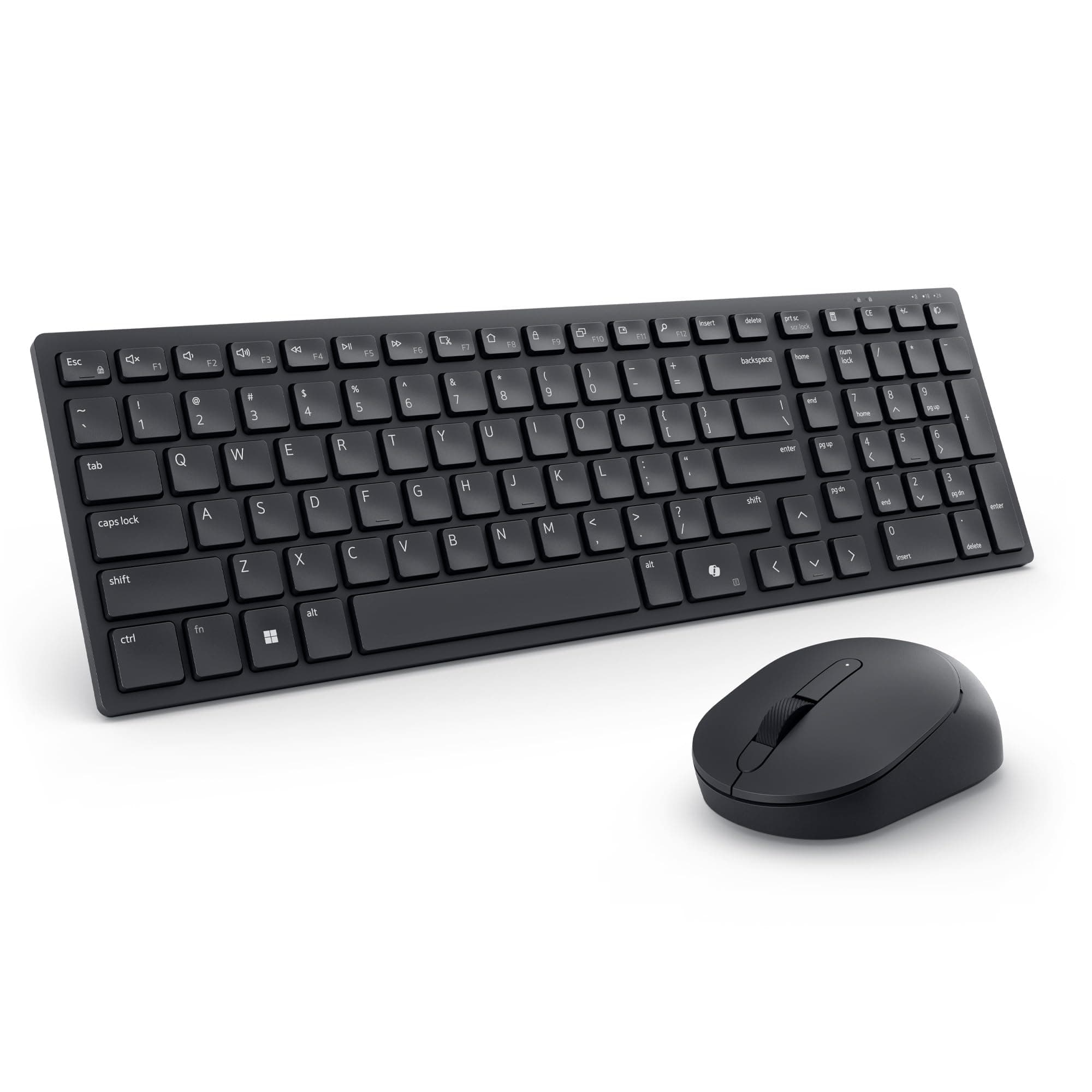 Dell KB555 Silent Keyboard and Mouse - 18 Programmable Shortcut Keys, Copilot Key, Secure Dual-Mode connectivity, Adjustable DPI, Ambidextrous, Low Battery LED Indicator, 3-Year Warranty - Black