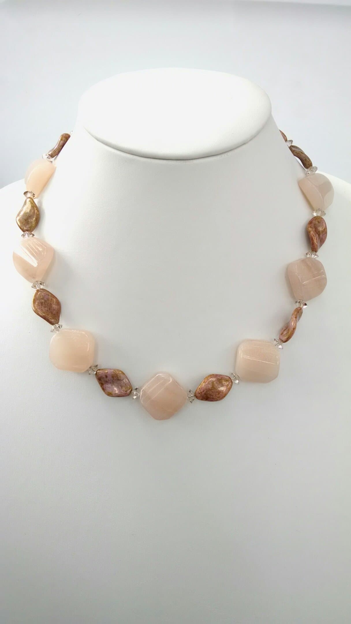 Peach Calcite necklace and earring set