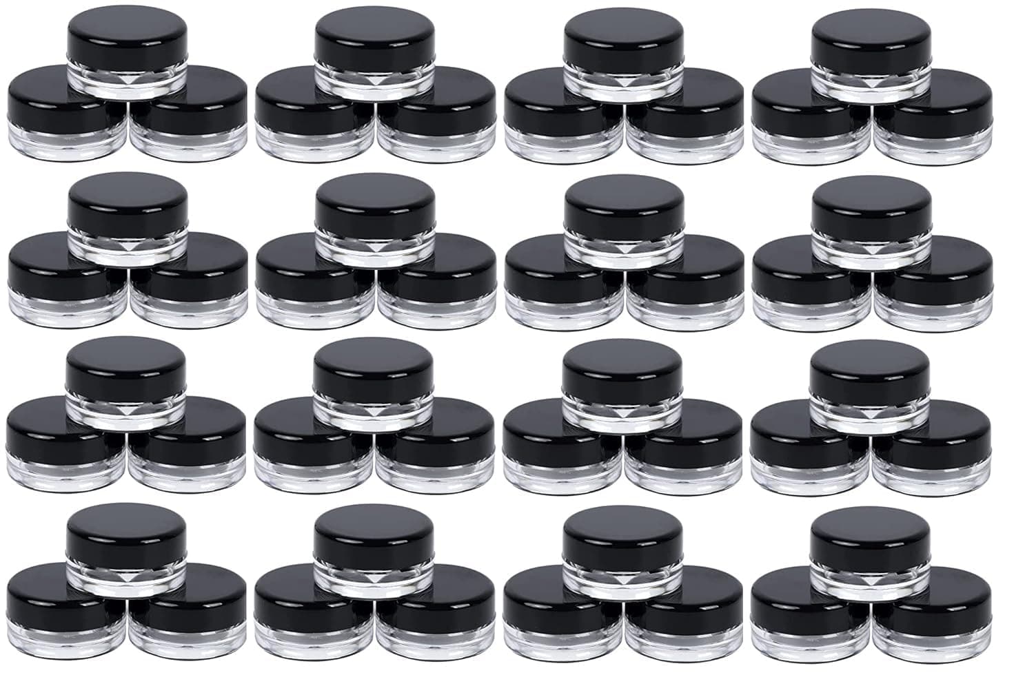 JANTA PLASTICS Clear/transparent 10 Gm/ml Empty Jar/container for Storing Eyeshadow, Makeup, Face Cream, Lip Balm, Jewellery, Watch Parts, Beads (Pack Of 24, 10 ml)