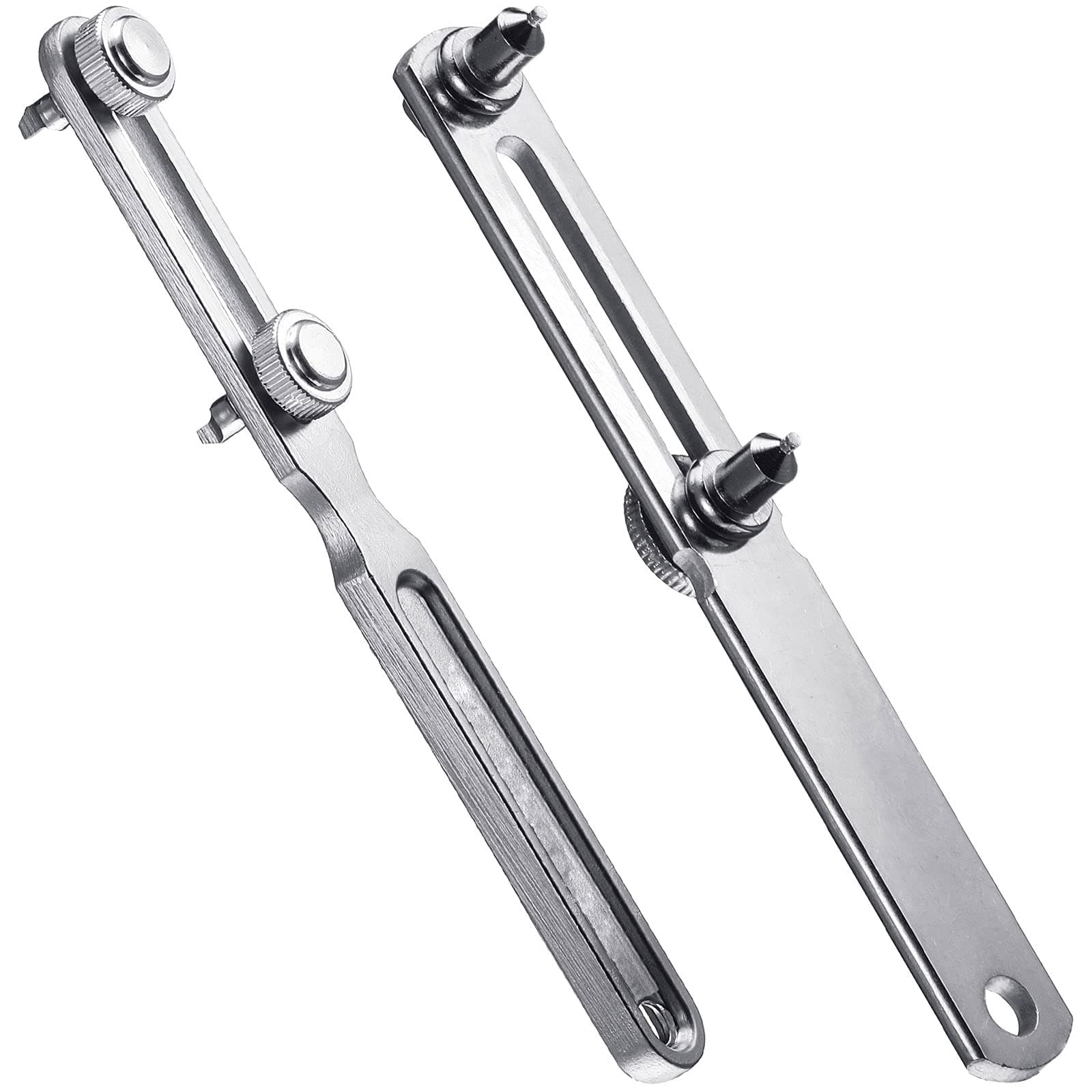 Mudder 2 Piece Adjustable Watch Back Case Opener Kit Stainless Steel 58 mm and 50 mm Alloy Wrench Type Watch Back Cover Opener Remover Tool for Battery Replacement Repair