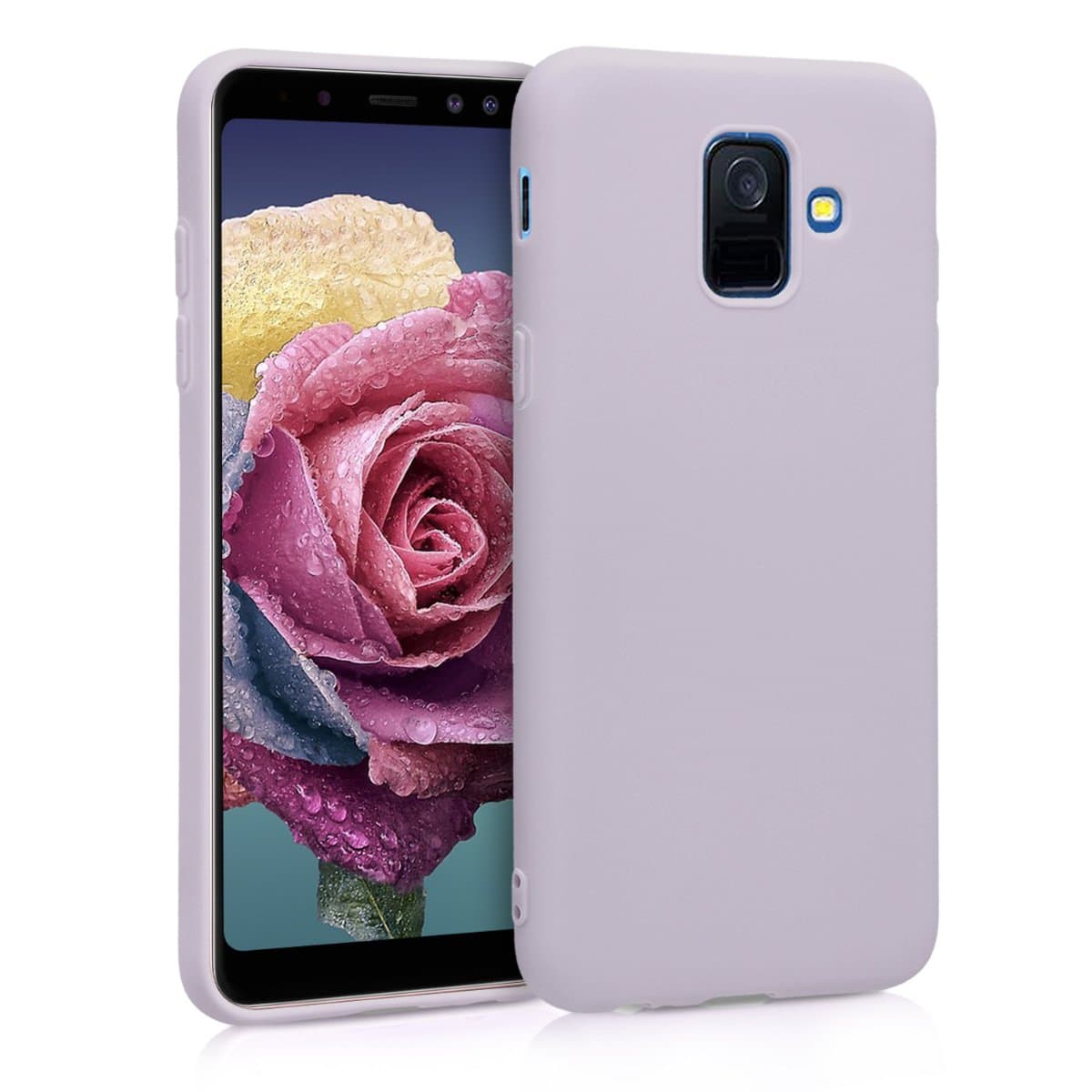 kwmobile Case Compatible with Samsung Galaxy A6 (2018) Case - Soft Slim Protective TPU Silicone Cover - Lavender