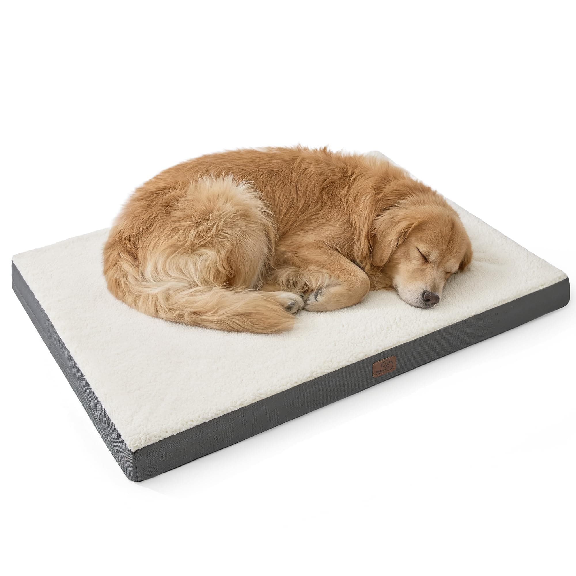 Bedsure XL Dog Beds Large Sized Dog -Comfy Flat Extra Large Pet Beds with Removable Washable Cover, Orthopedic Egg Crate Foam Mat, Suitable for Pet Up to 100 lbs