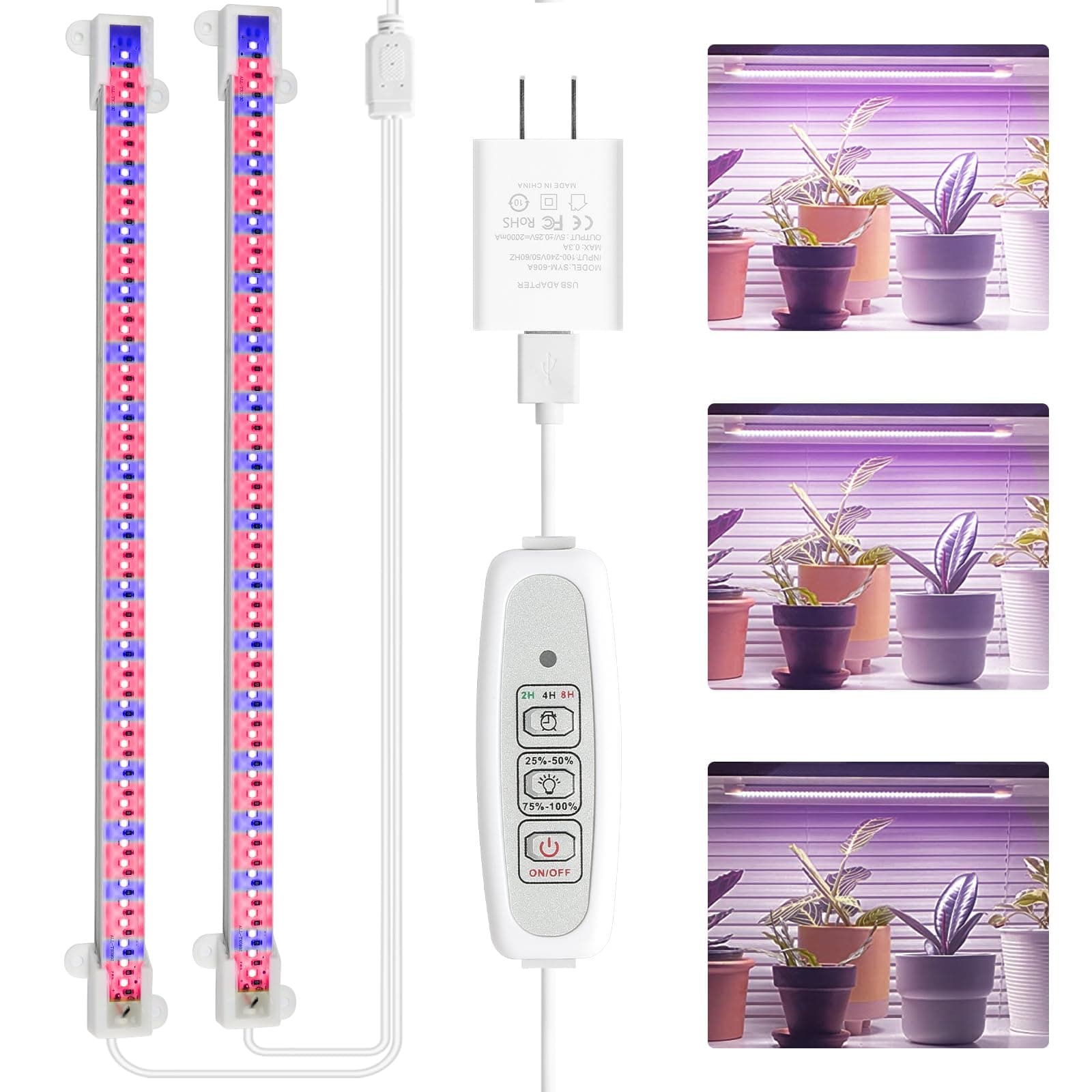 Grow Light Strips Red and Blue 2 Pack