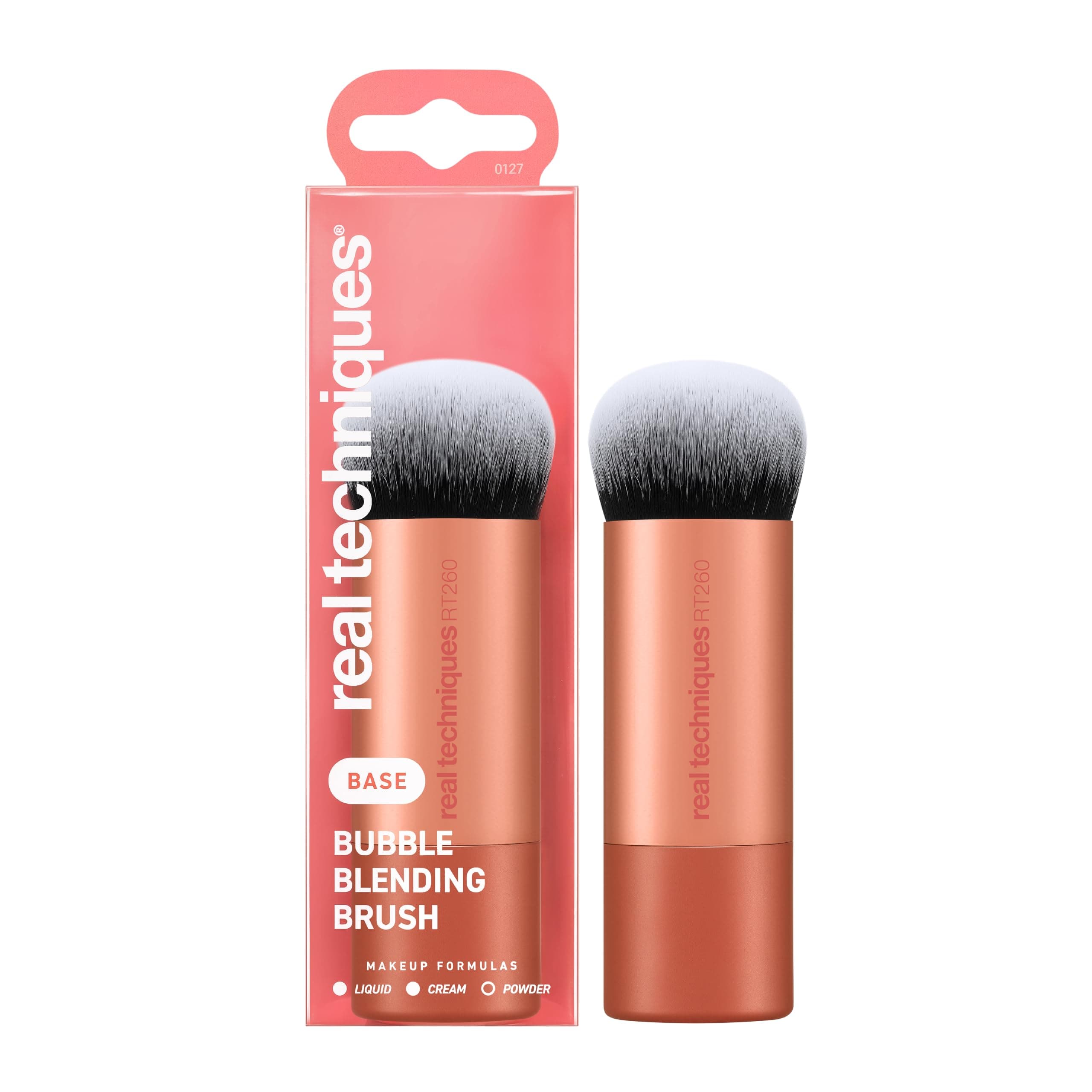 Bubble Blending Makeup Brush, Multipurpose Foundation Brush For Liquid, Cream, & Powder Products, Unique Round Brush Head, Synthetic Bristles, Vegan & Cruelty Free, 1 Count