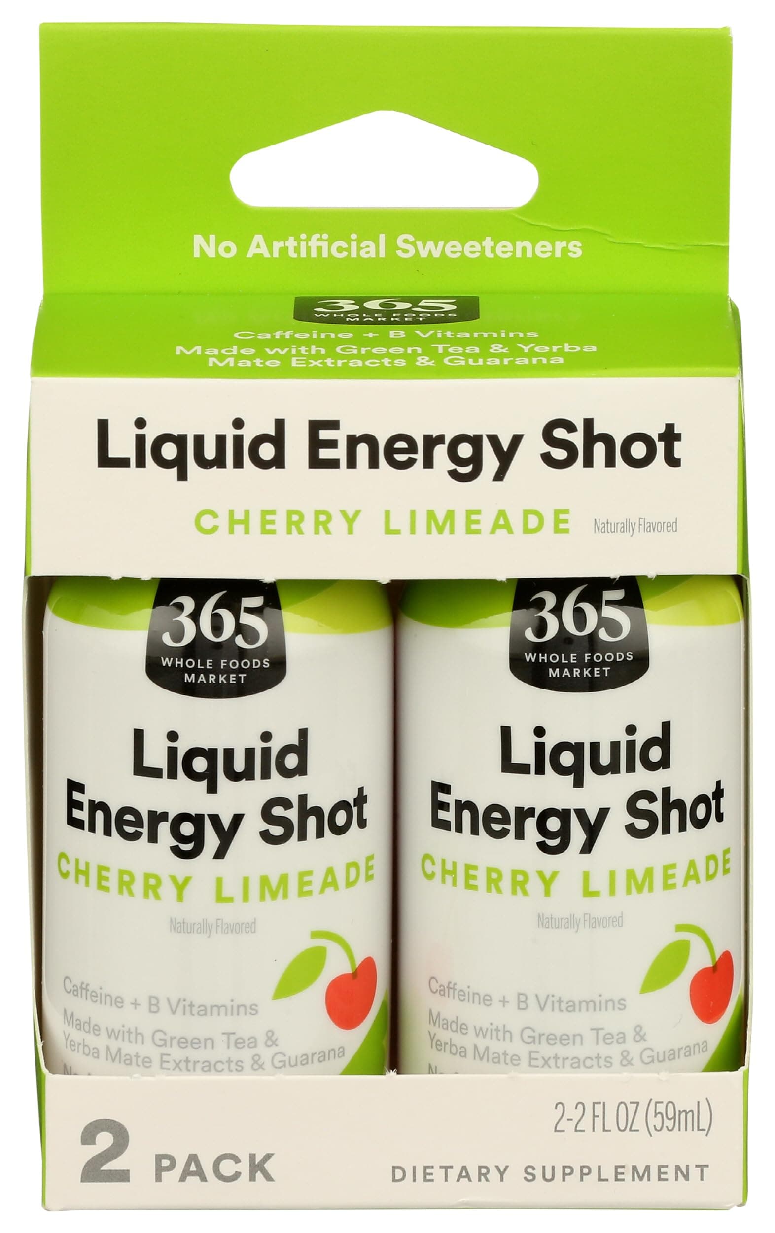 365 by Whole Foods Market Energy Shot Duo Pack, Cherry Limeade, 2 Fl Oz