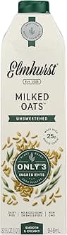 Elmhurst 1925 Unsweetened Oat Drink – Vegan Oat Drink with No Sugar, Additives or Animal Ingredients – Smooth & Pure – Versatile for Coffee, Smoothies & Cereal – 946 ml