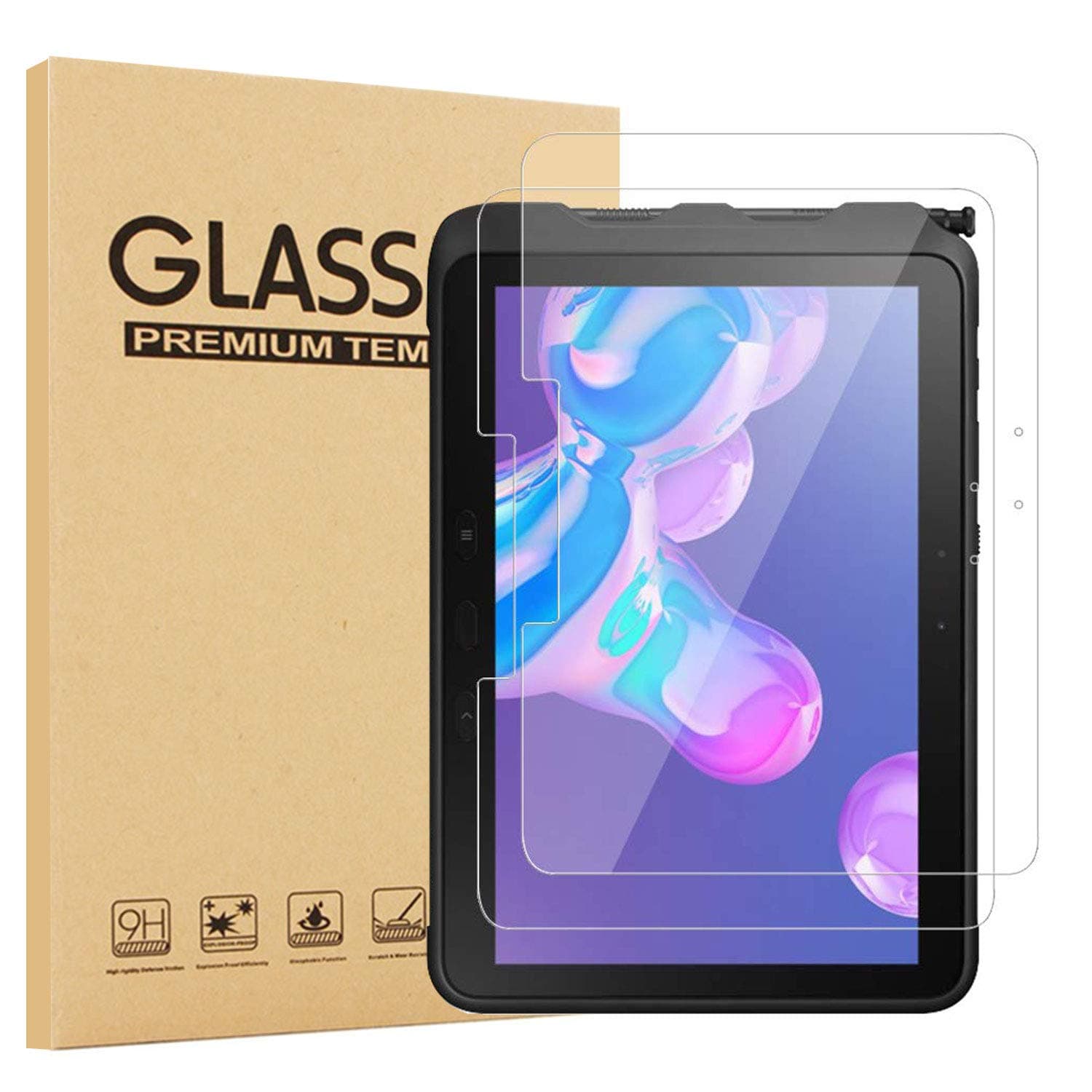 EpicGadget [2-Pack] Glass Screen Protector for Samsung Galaxy Tab Active4 Pro/Tab Active Pro 10.1 SM-T540/T545/T547 Released in 2019/2022 - Tempered Glass Film/High Definition / 9H Hardness