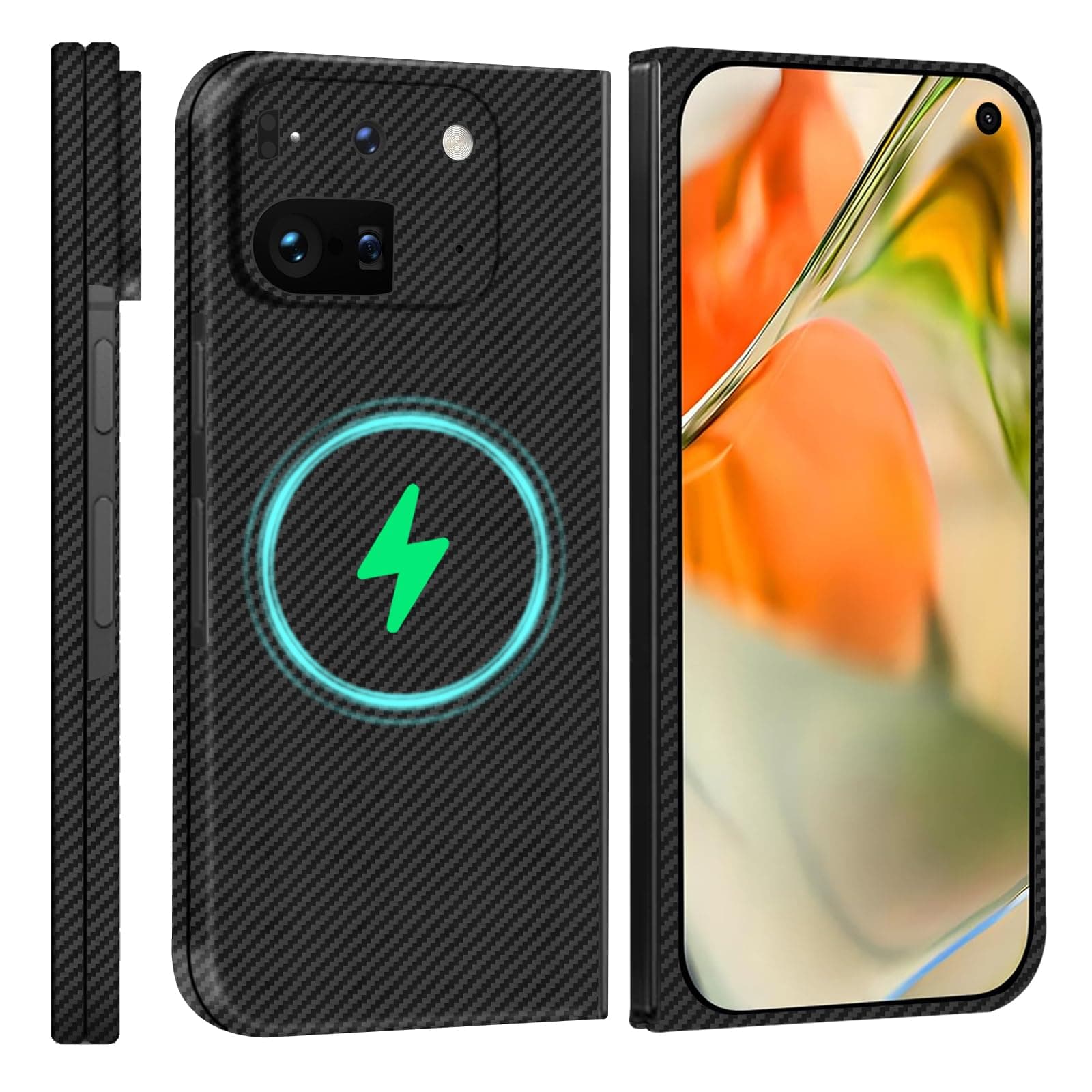 600D Aramid Fiber Case for Google Pixel 9 Pro Fold, Slim, Ultra Thin, Lightweight, Version 2.0 Upgraded The Magnetic Compatible with Magsafe - Black