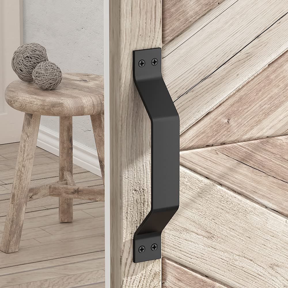 skysen Sliding Barn Door Handle Pull Black for Sliding Barn Door, 8.9" Black (601)