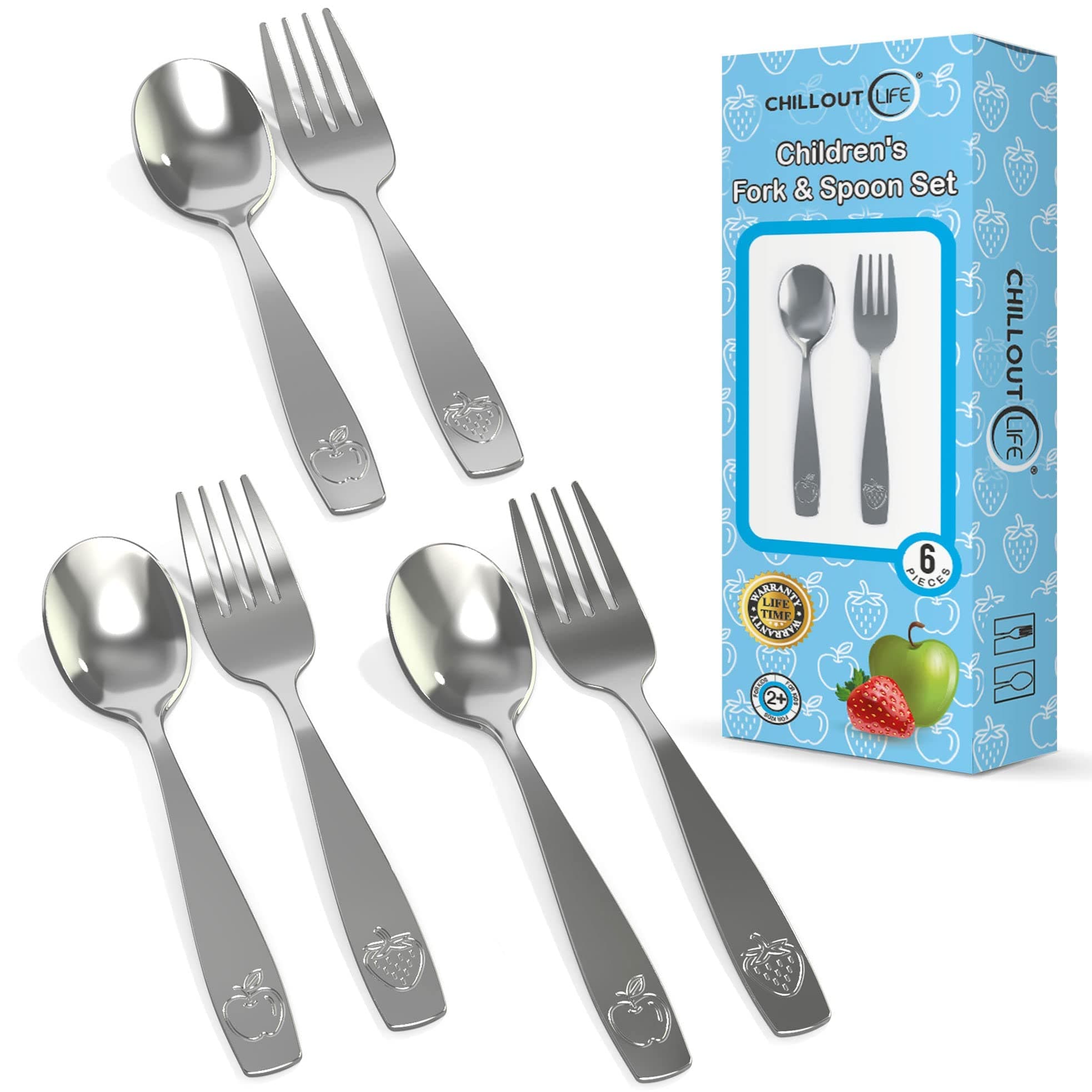 Stainless Steel Kids Silverware Set 6 Pieces