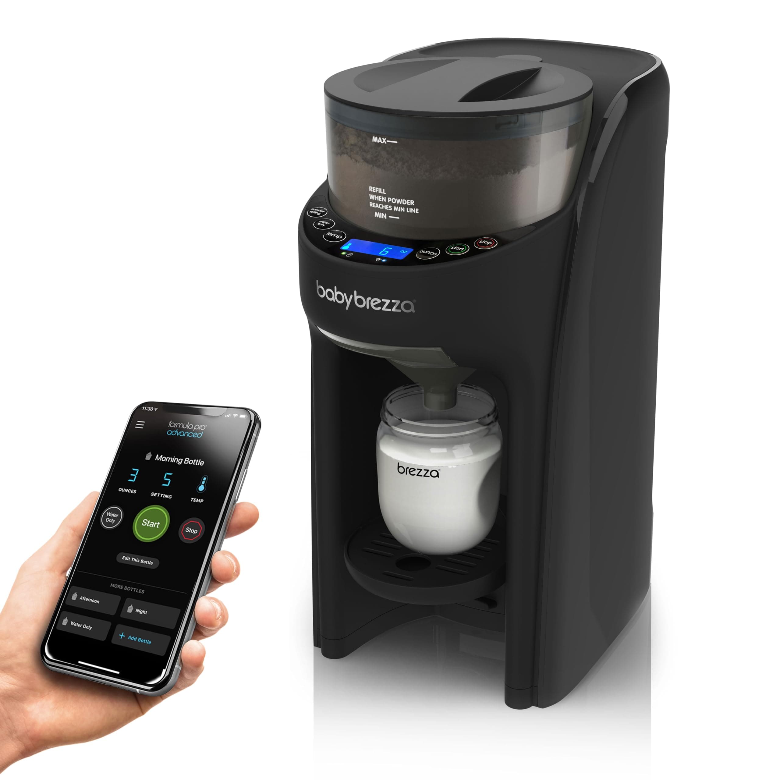 Formula Pro Advanced WiFi Formula Dispenser - Automatically Mix a Warm Formula Bottle From Your Phone Instantly – Easily Make Bottle With Automatic Powder Blending Machine, Black