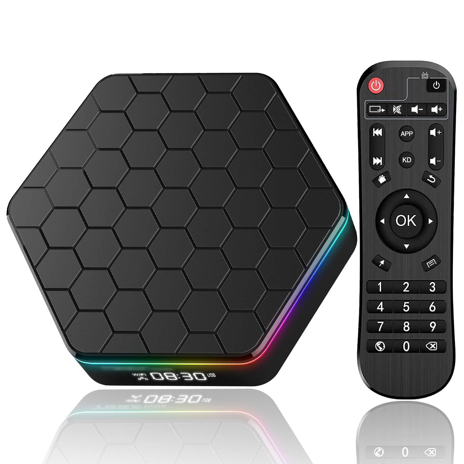 Android TV Box 12.0, 2025 Android Box 4K 6K 4GB RAM 32GB ROM with Allwinner H618 Quad Core Cortex-A53 CPU, Smart TV Box Support WiFi6 2.4G/5G Dual-WiFi Ethernet LAN Bluetooth 5.0 3D Smart Box for TV