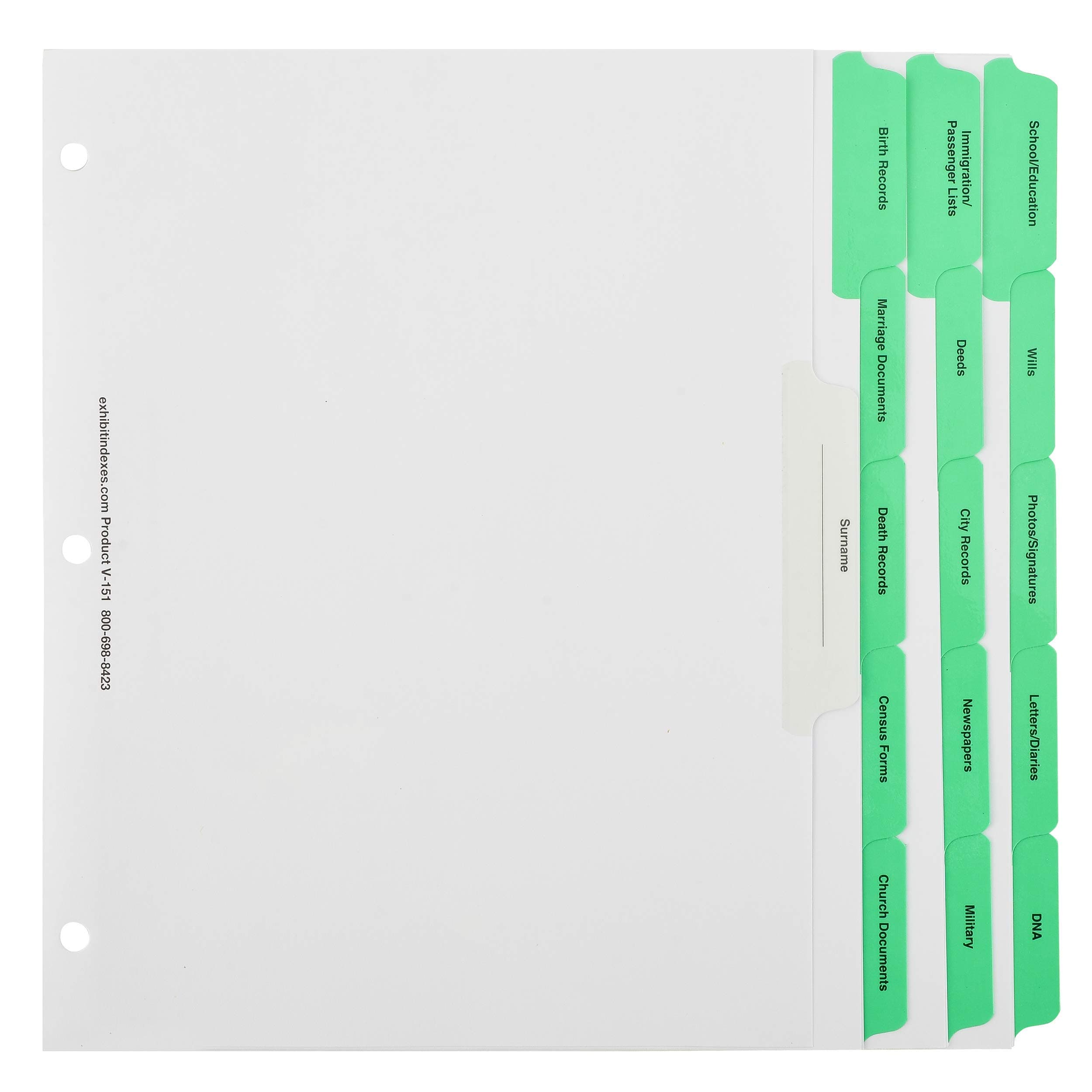 Genealogy Binder Dividers