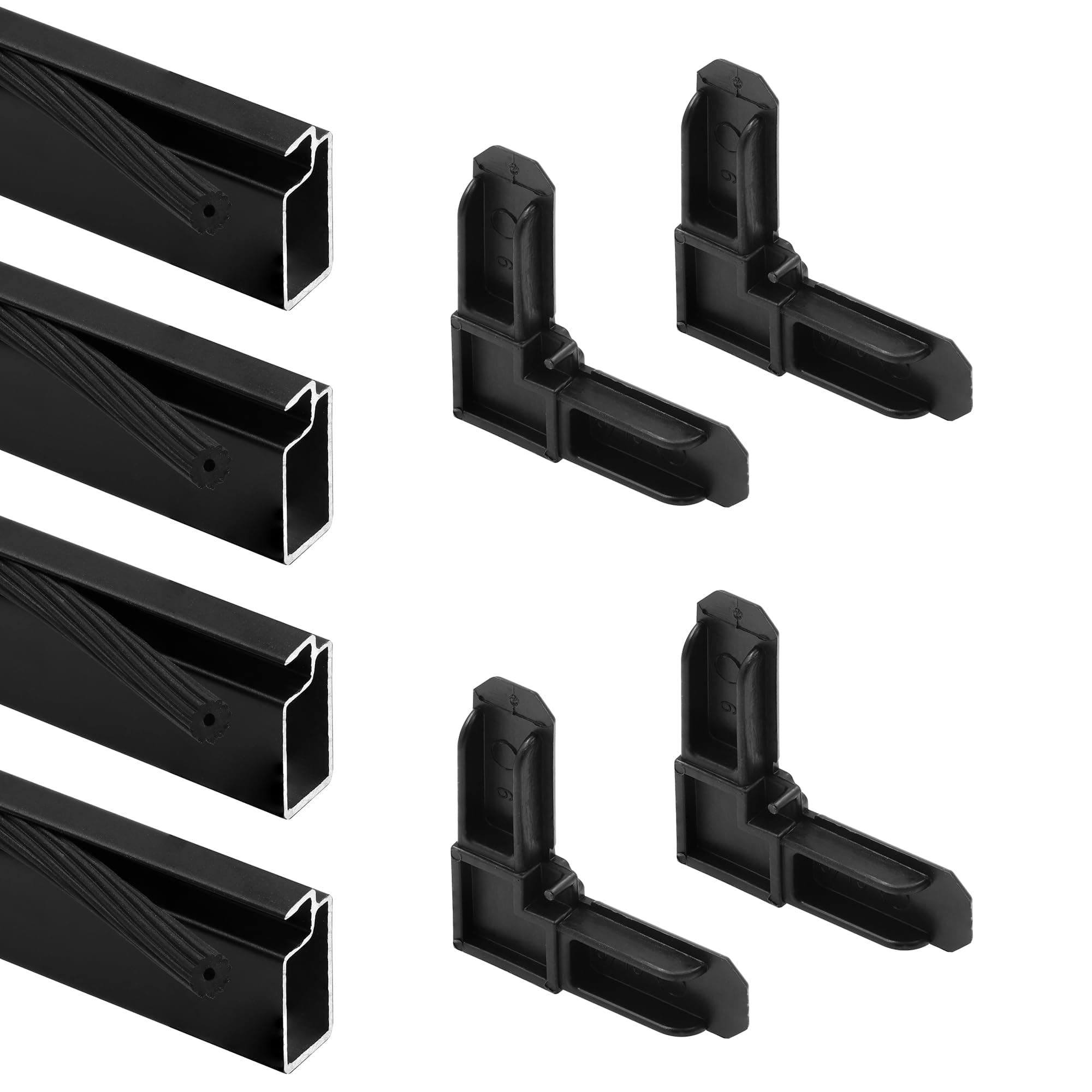 PL 7791 Screen Frame Kit, 5/16 in. x 3/4 in. x 36 in., Aluminum, Matte Black Finish, Includes Vinyl Spline and Matching Plastic Square-Cut Corners (1 Kit)