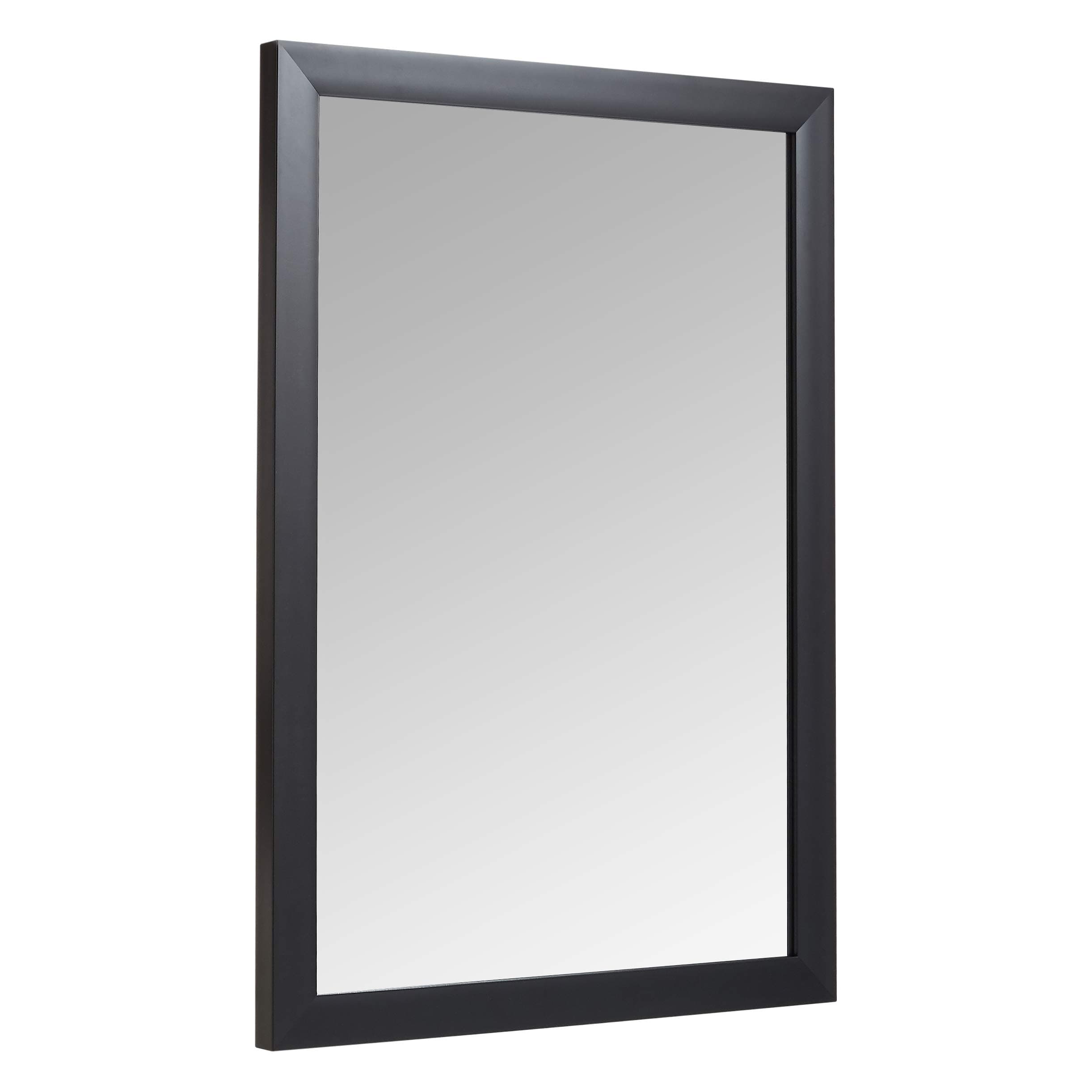 Amazon Basics Rectangular Wall Mount Mirror for Bedroom, Living Room, Entryway, Standard Trim, 20" x 28", Black