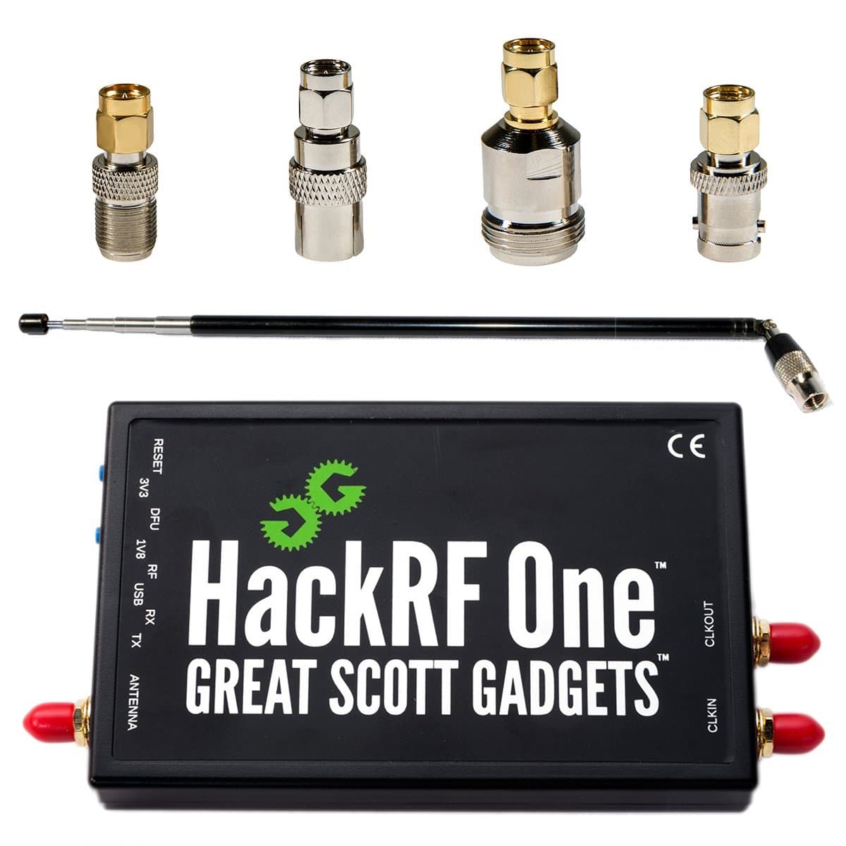 Nooelec HackRF One Software Defined Radio, ANT500 & SMA Adapter Bundle for HF, VHF & UHF. Includes SDR with 1MHz-6GHz Frequency Range & 20MHz Bandwidth, ANT-500, and 4 SMA Adapters