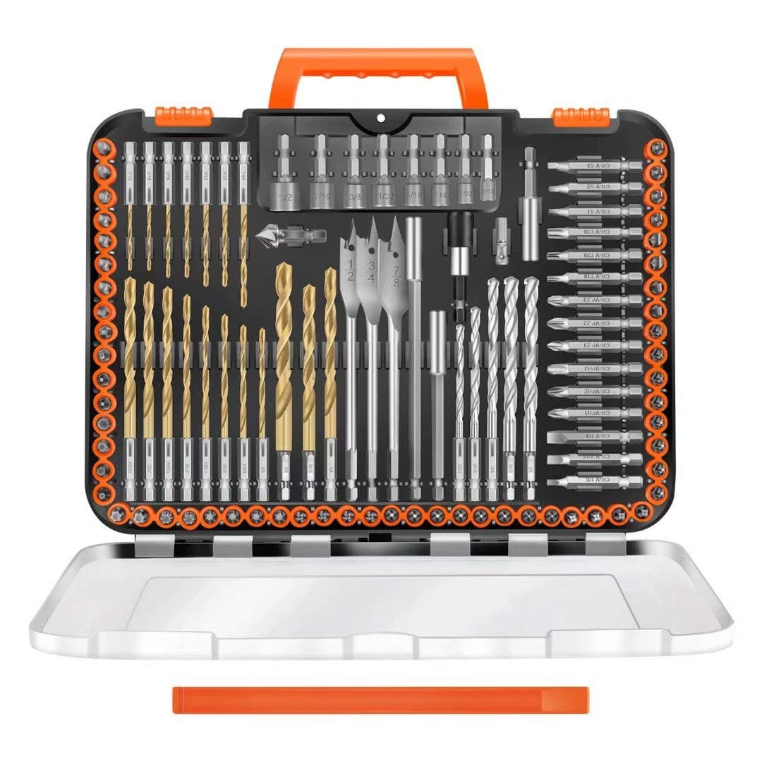 Drill Bit Set, 112-Pieces 1/4" Hex Shank Impact Driver Bits and Screwdriver Bits Set Assorted in Tough Case for Wood Metal Cement Drilling and Screw Driving, ET-DBA-112