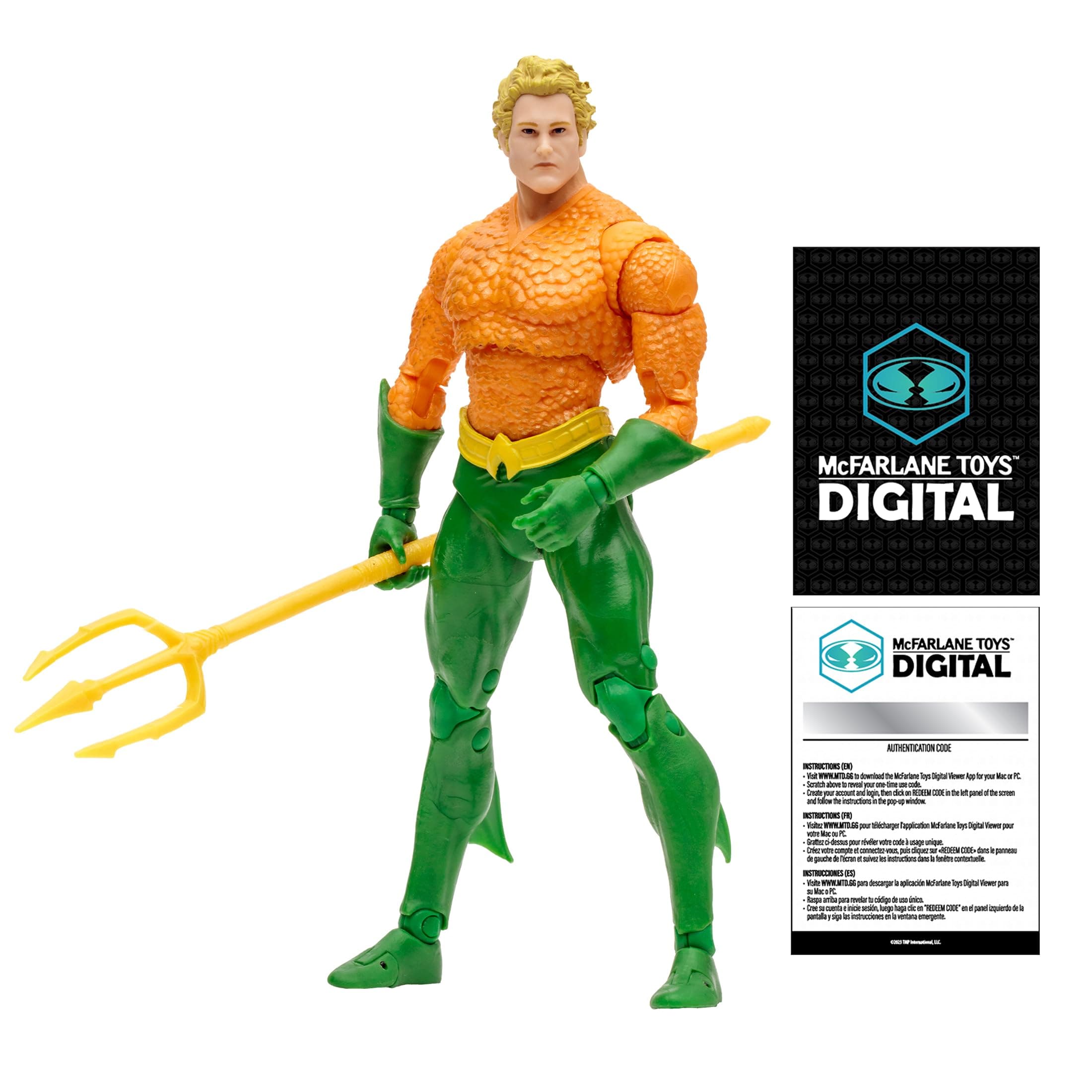 DC Direct - DC Classics - 7" Aquaman Action Figure with McFarlane Toys Digital Collectible