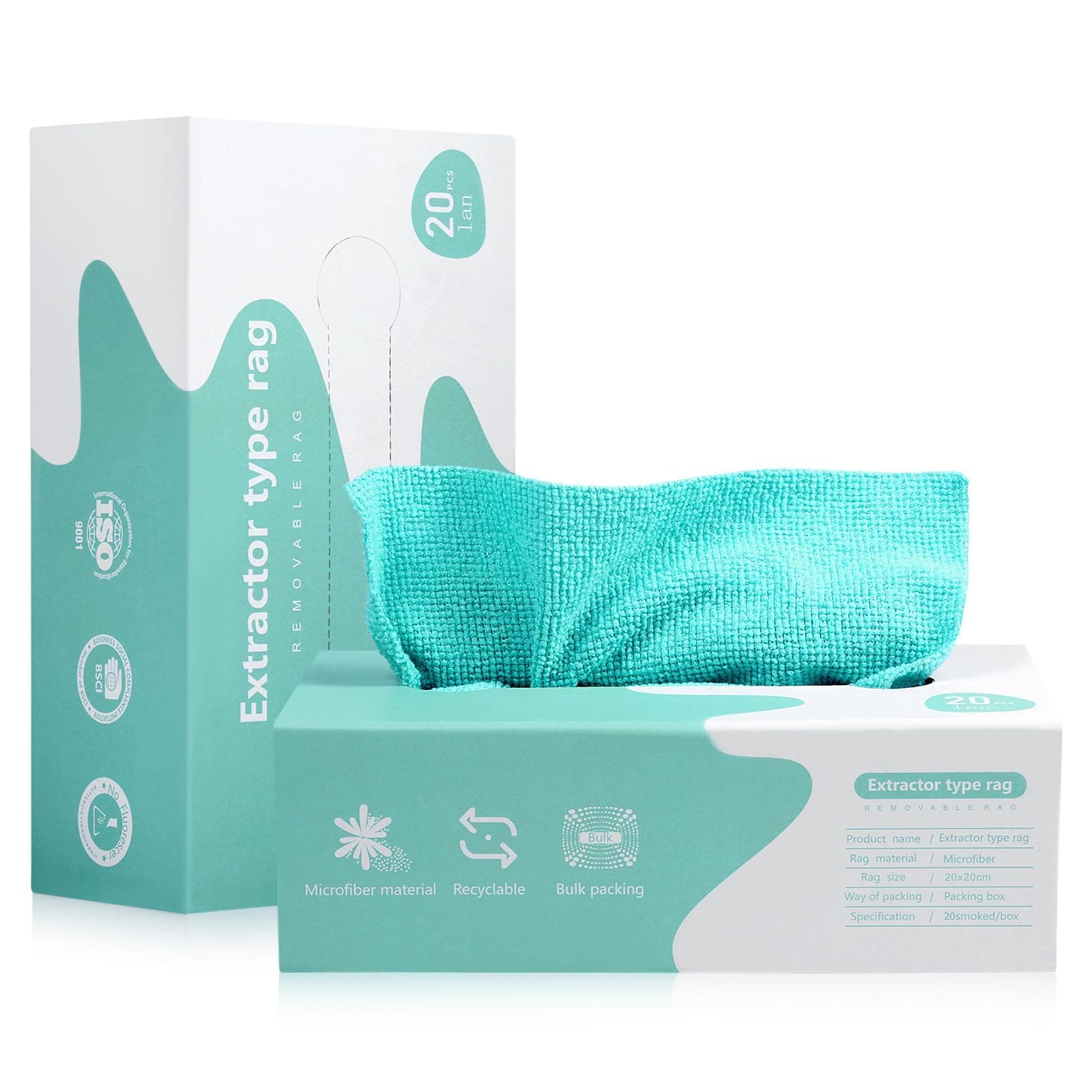 – KASTWAVE Microfiber Cleaning Cloth Rags in Two Box (40 Count), 7.9" x 7.9" Reusable Wipes for Cleaning, Edgeless Terry Towels, Small Cleaning Cloths for Home, Kitchen and Car (Blue)