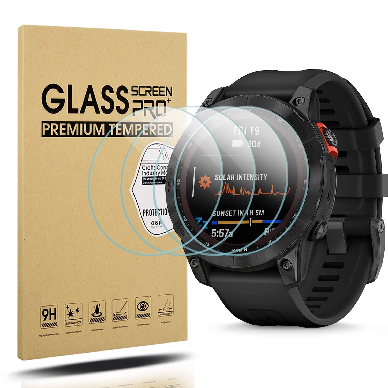 4-Pack Screen Protector for Garmin Fenix 7 47mm Tempered Glass,2.5D Ultra-Thin Screen Cover for Garmin Fenix 7/7 Solar/Fenix 7 Sapphire Solar 47mm
