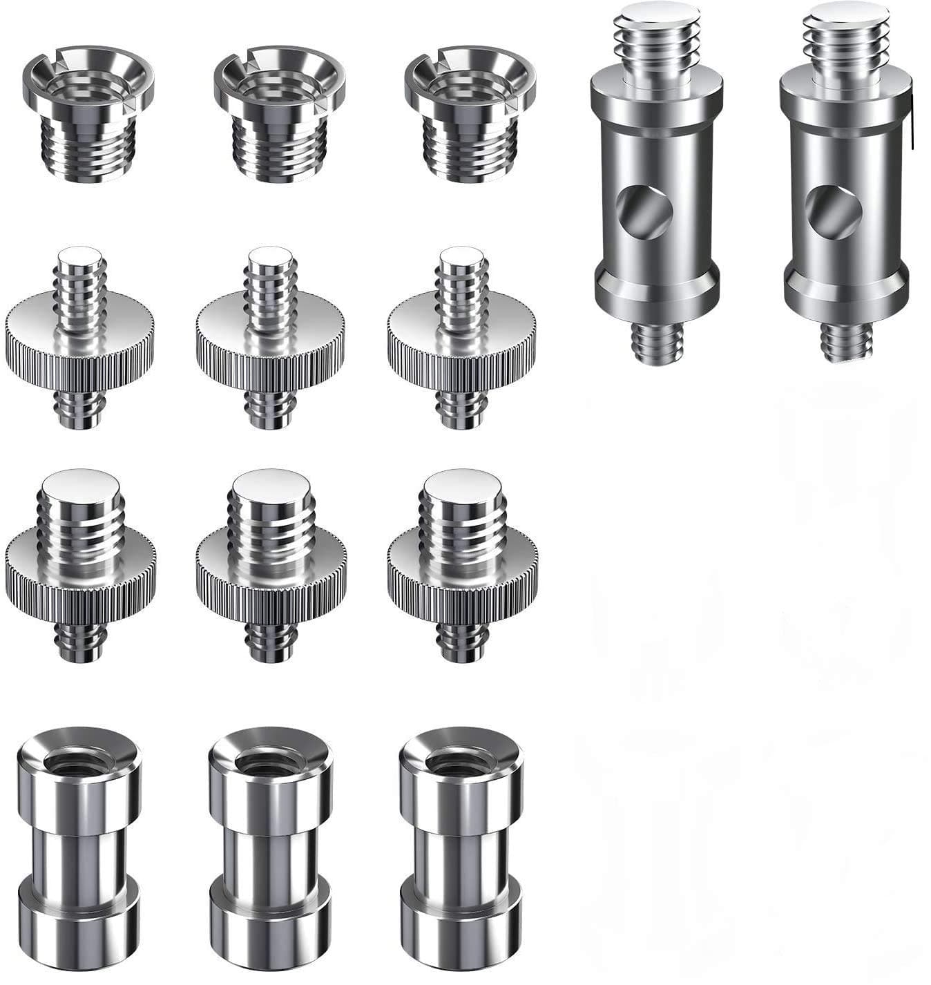 Branded Camera Screws,14 Pcs Converter Threaded Screws Adapter Mount Set Camera/Tripod/Monopod/Light Stand/Quick Release Neck Strap