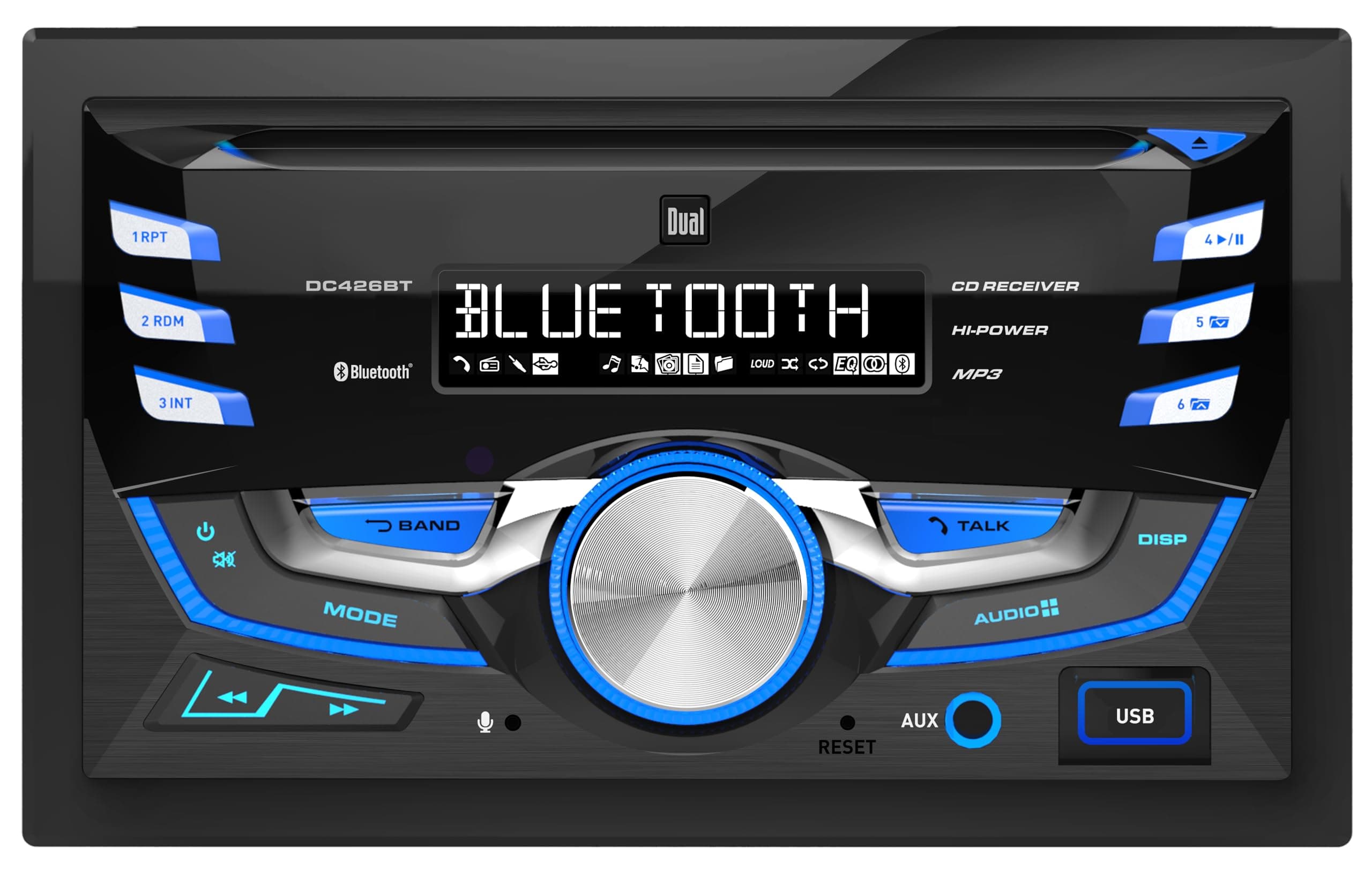 DUAL DC426BT Double-DIN in-Dash CD AM/FM Receiver with Bluetooth(R)