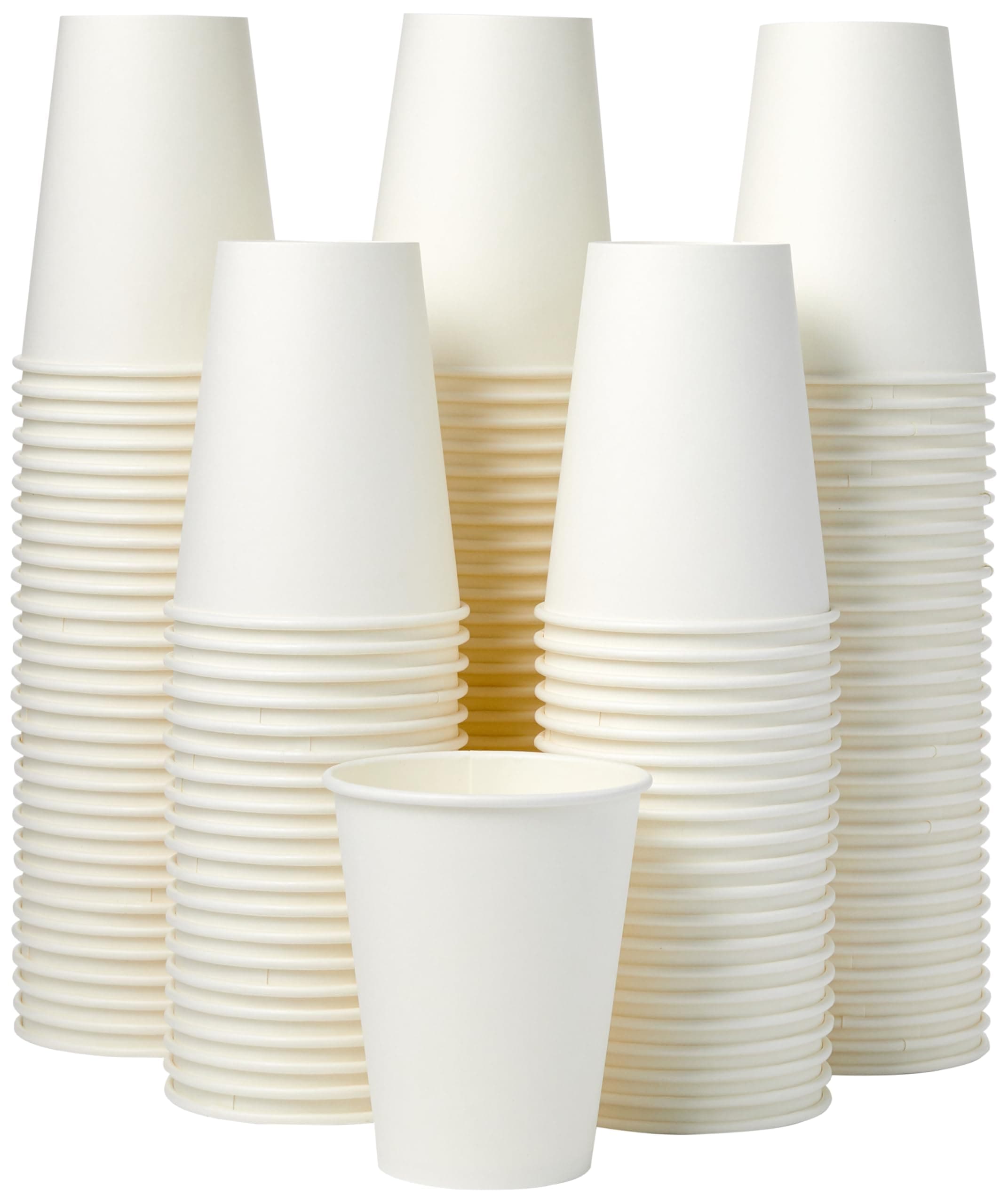 Amazon Basics Disposable Paper Cups for Hot and Cold Beverages, 12 ounces, White, 1000 Count