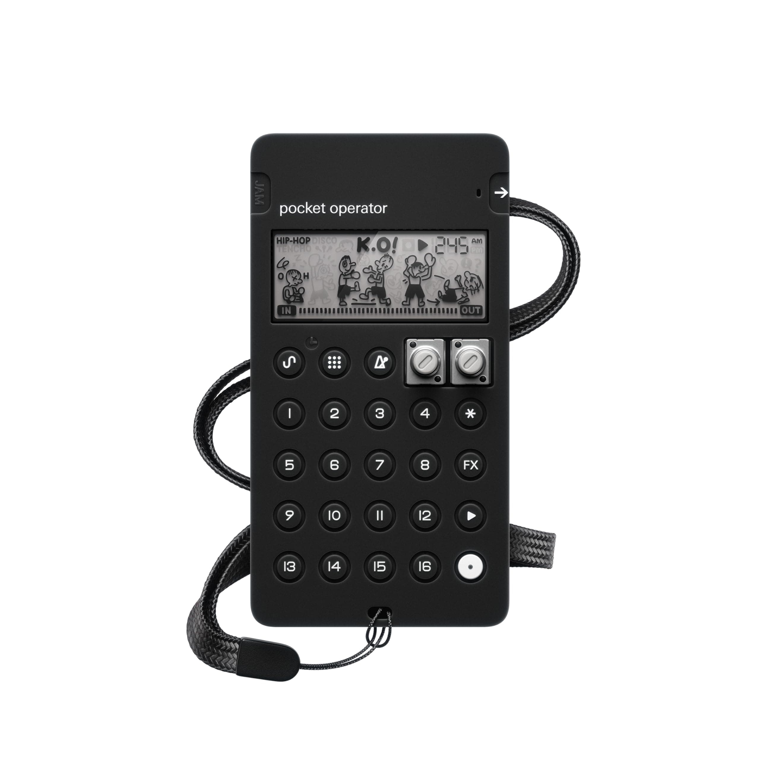 CA-X silicon pro-case for pocket operators with built-in battery protection and anti-slip feet (black)