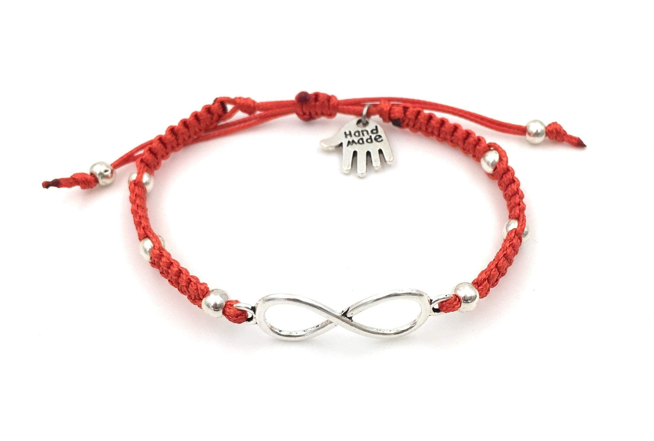 Macramé"Infinity" Bracelet, Red, Unisex, Handmade