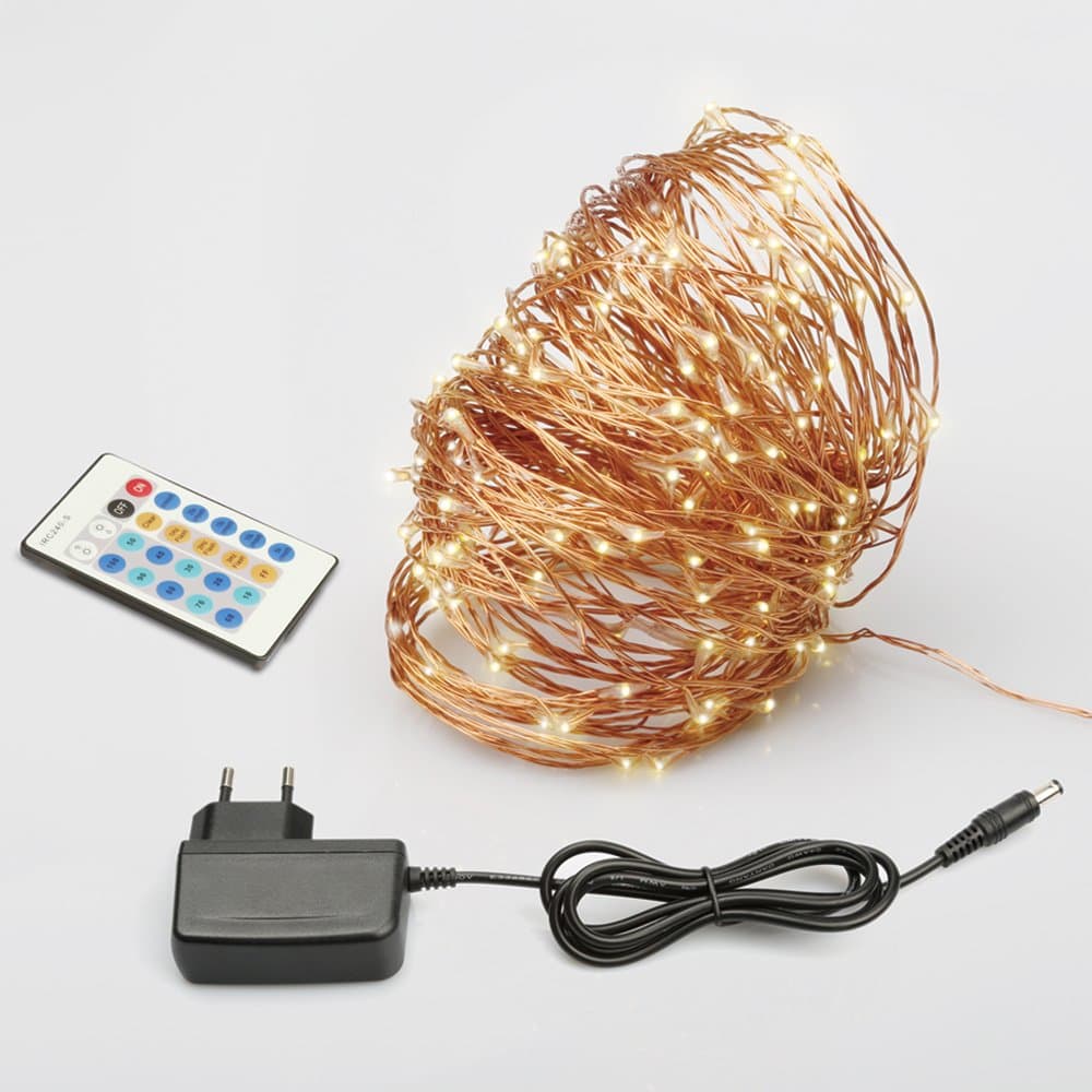 Led String Lights, lumin tekco 10-Meters 100 LEDs Star Starry Copper Wire Fairy String Lights for Holiday Party Wedding Christams Decoration, Dimmable Waterproof Copper Wire Light - Warm Light