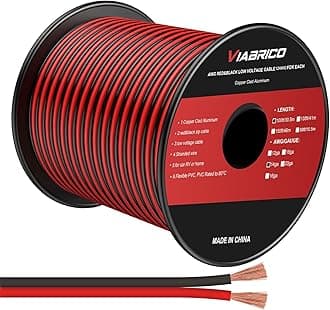 14AWG 100FT Electrical Wire 2 Conductors Red Black for LED Lighting Strips Flexible Extension Cord 14 Gauge Copper Clad Aluminum Wire 12V/24V DC Cable