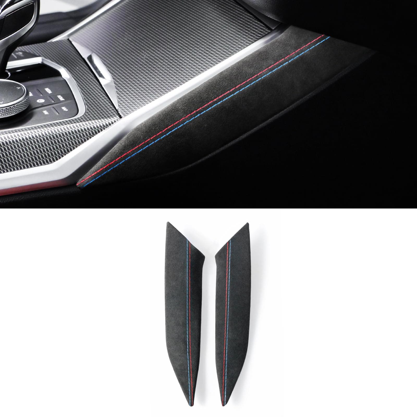 Betterhumz Compatible with Car Center Control Gear Shift Side Panel Trim Cover Sticker for BMW 3 Series 3GT 330i M340i G20 G28 Interior Accessories (Suede)