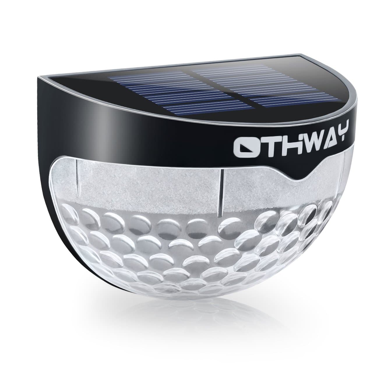 OTHWAY Solar Fence Post Lights Wall Mount Decorative Deck Lighting, Black, 1 Pack