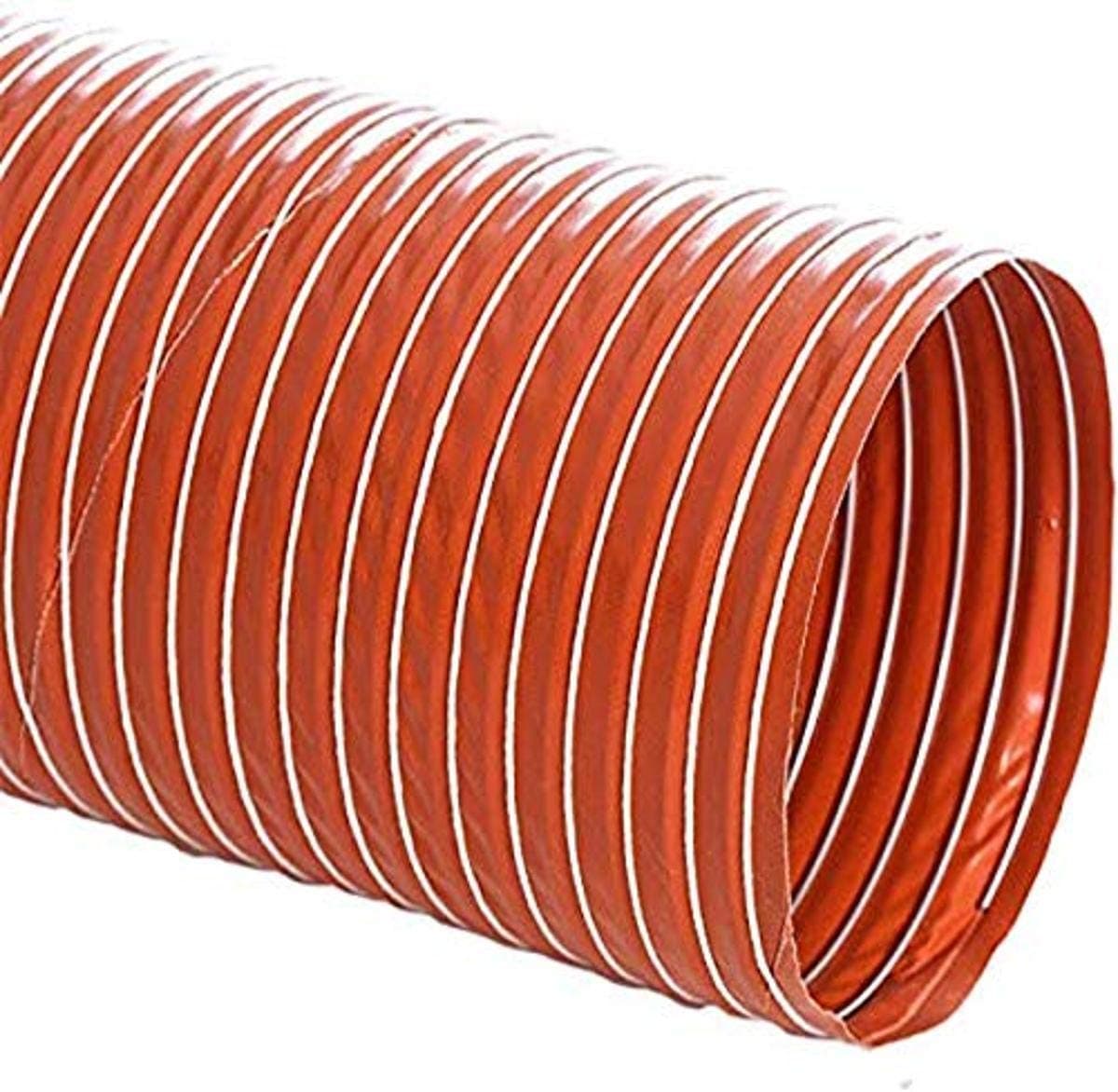 Flexaust BDS-1x12 Plastic BDS-1 Heat-Flex 1" Single-Ply Silicone Coated Fiberglass Fabric Hose, 12' Length, Red