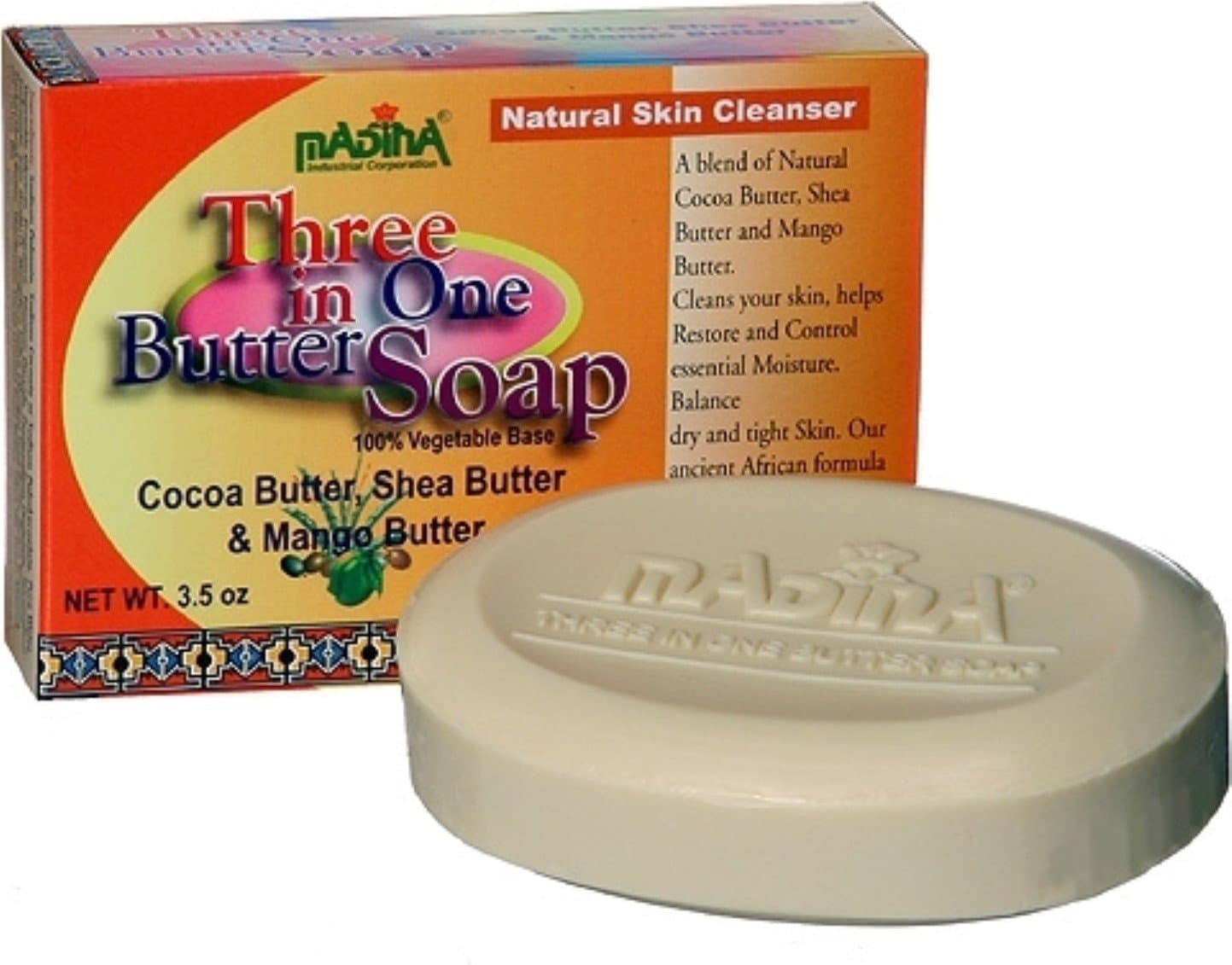 Madina Three in One Butter Soap, 3.5 oz (Pack of 3)
