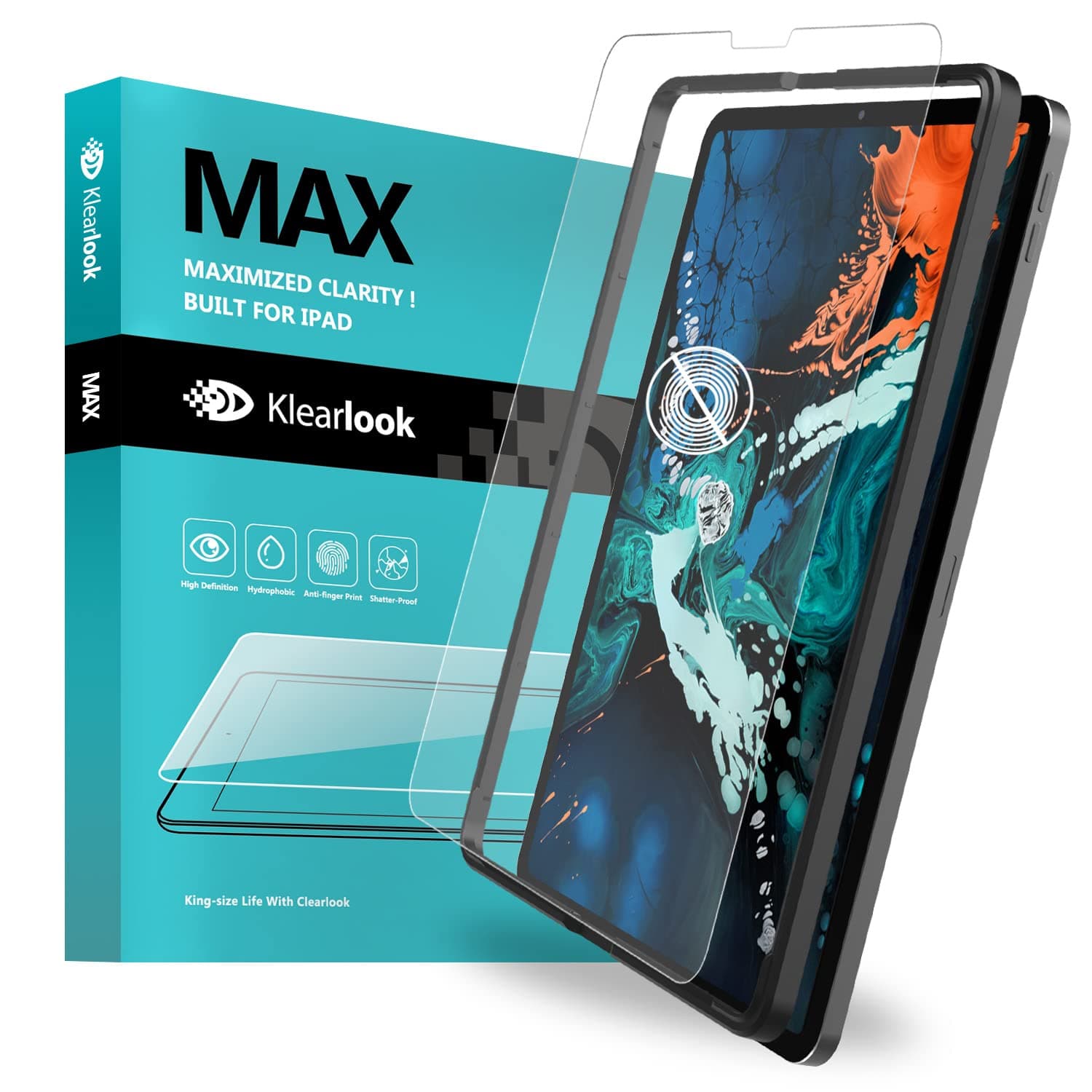 Matte Glass Screen Protector for iPad Pro 12.9 Inch(2021&2020&2018),Klearlook Anti-Glare Tempered Glass Screen Cover with Anti-Reflection/Anti-Fingerprint/Smooth Touch Compatible iPad Pro 12.9