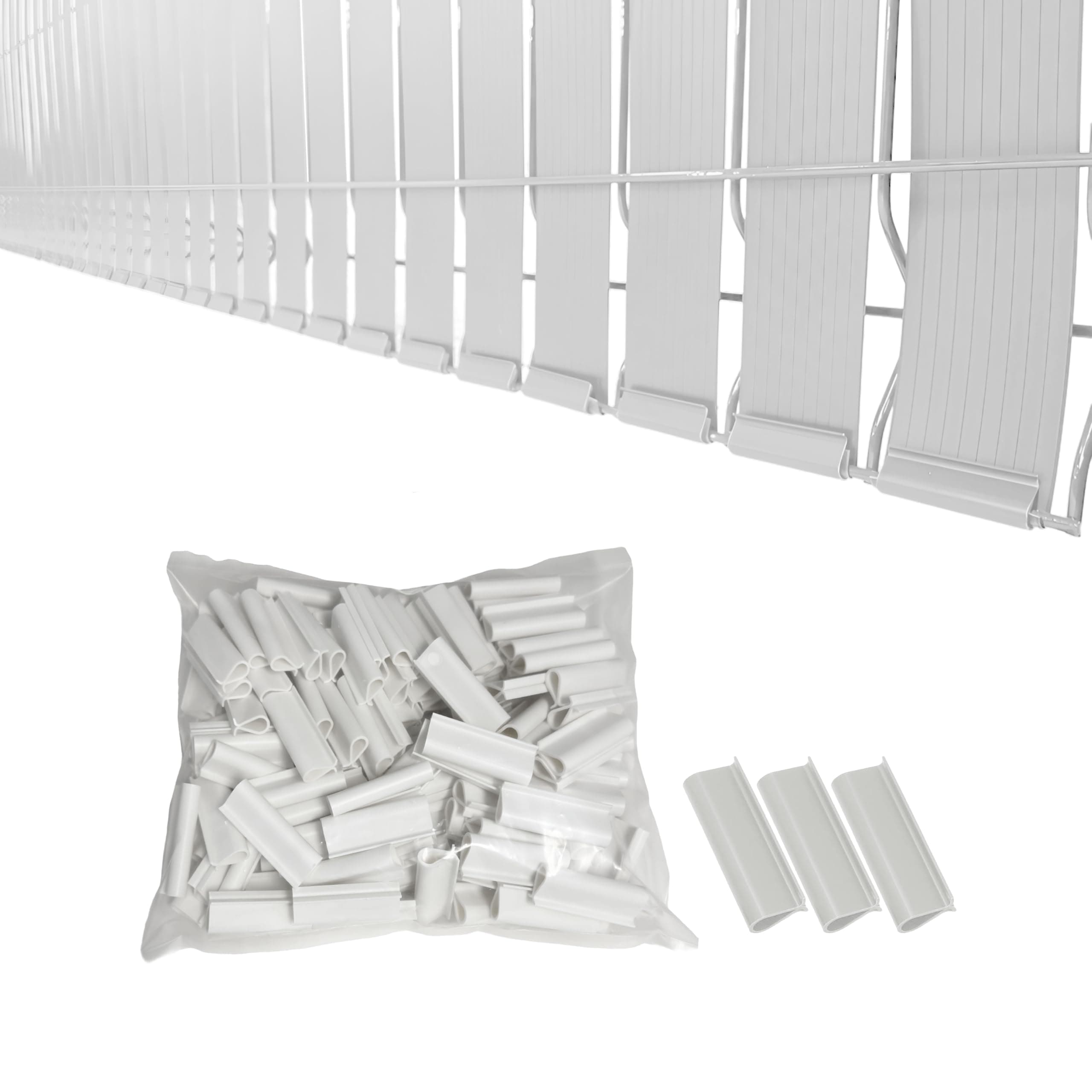 XKMT- White Mouting Bracket For Chain Link Fence View Blocking Privacy Tape Weave