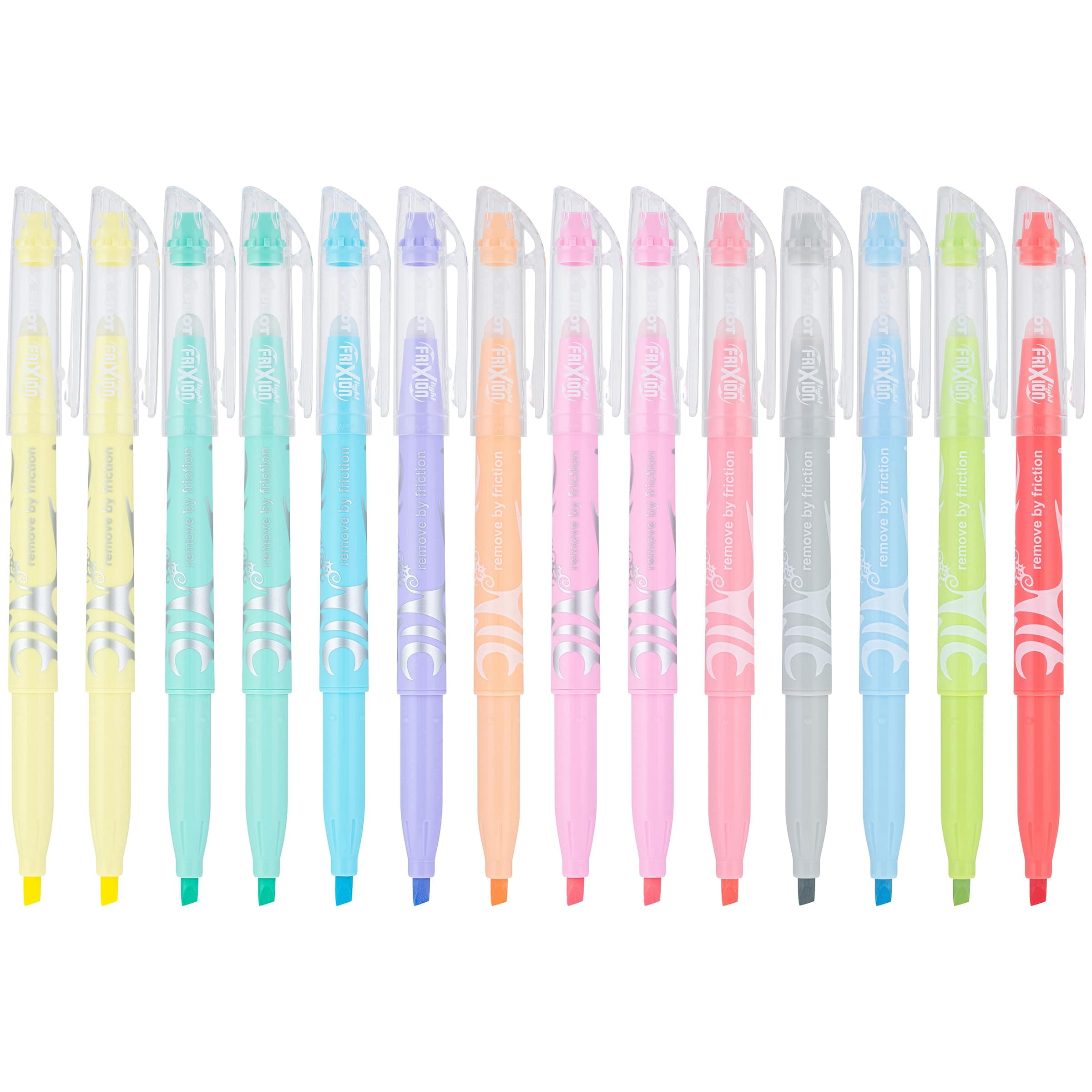 FriXion Light Pastel Erasable Highlighters, Chisel Tip, Pack of 14, Assorted Colors - Ideal for School, Journaling, and Office Use